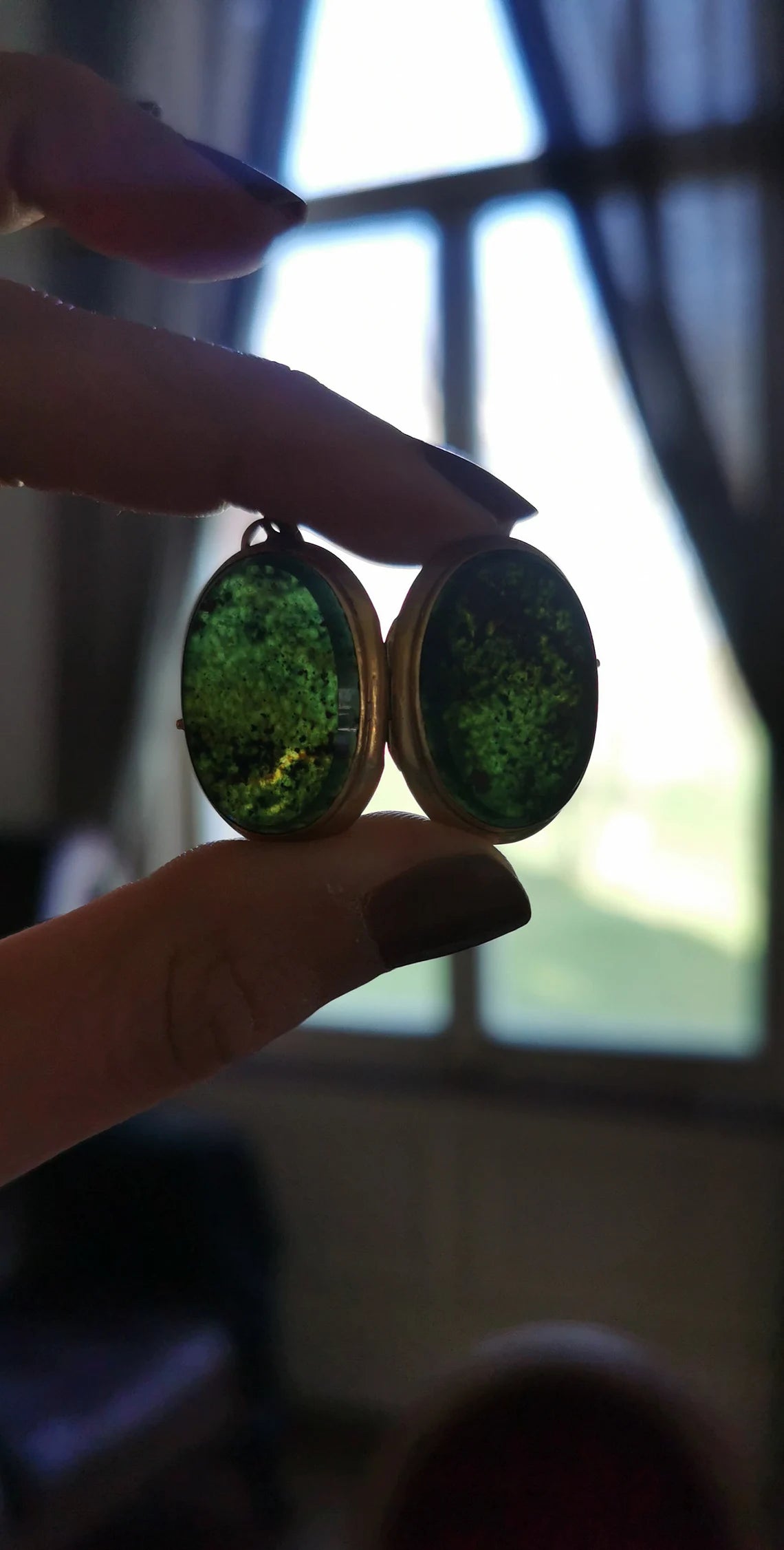 18ct Antique victorian Locket 1850 s Victorian Blood stone locket with glass partition napoleon III locket Antique French Locket