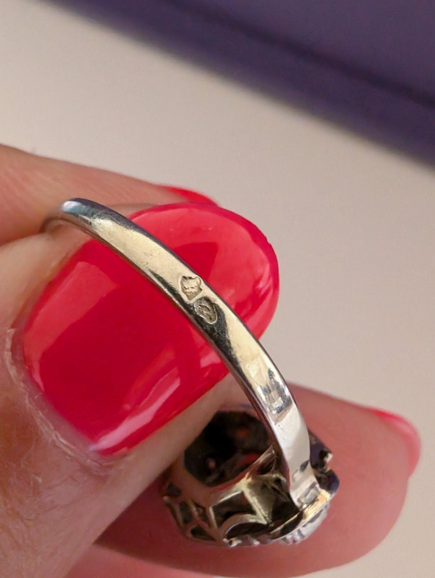 Art Deco Diamond Engagement Ring: 18K Gold & Platinum, French Antique Ring