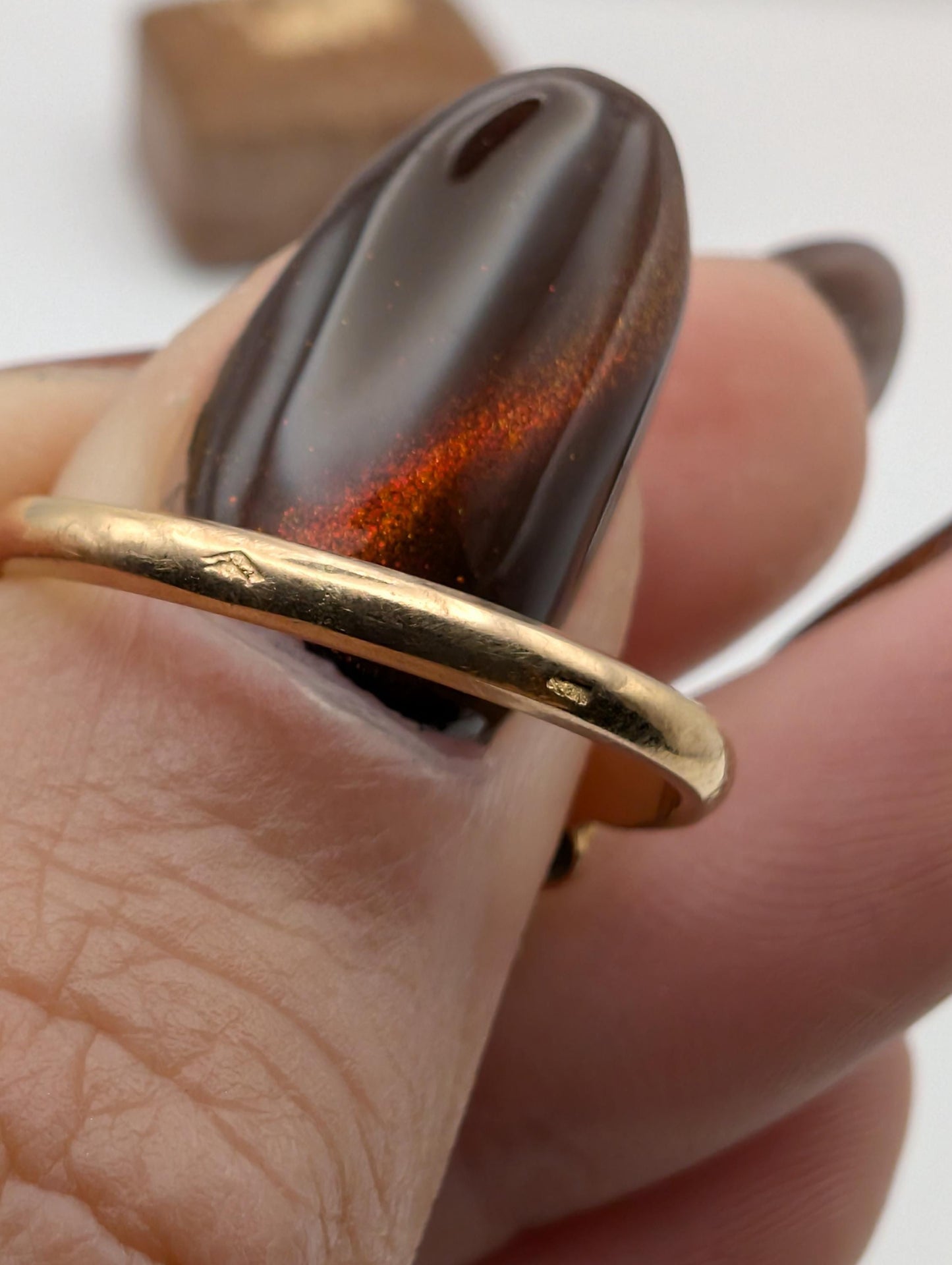 18K Gold Art Nouveau Pearl Ring - Antique French Design