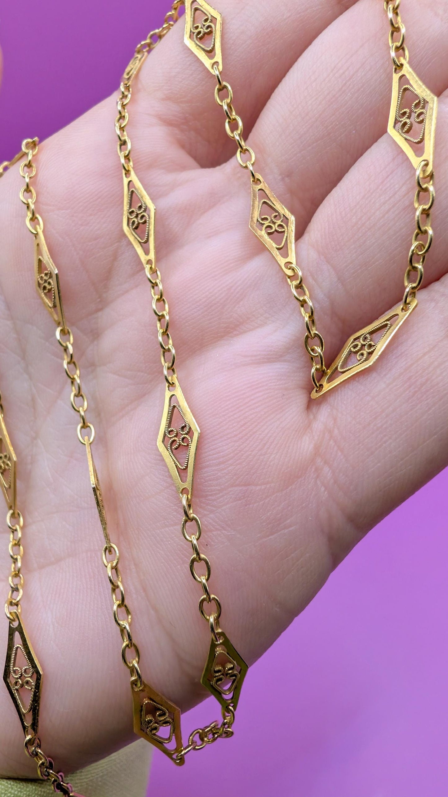 victorian necklace
solid gold chain
jewelry
Gold necklace
gift for wife
gift for her
filigree gold chain
filigree chain
antique gold chain
antique filigree
18K necklace
18K gold necklace
18K gold chain