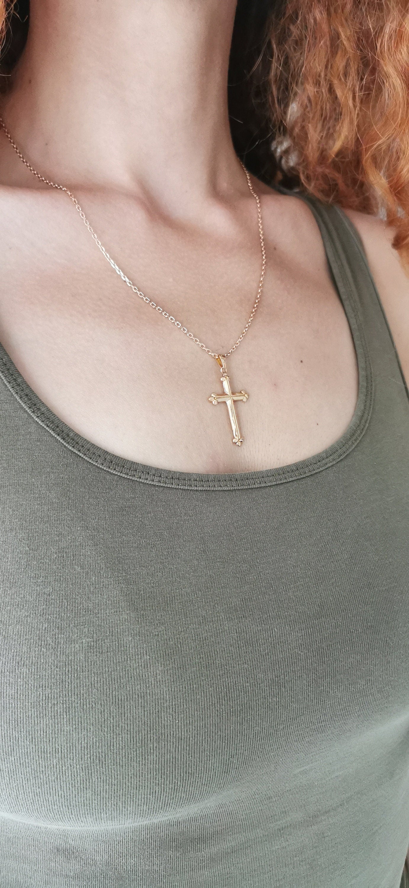 18K Gold Antique cross 1900s French Cross Antique 18ct Cross Antique gold Cross Antique religious Pendant Vintage gold cross 18K cross