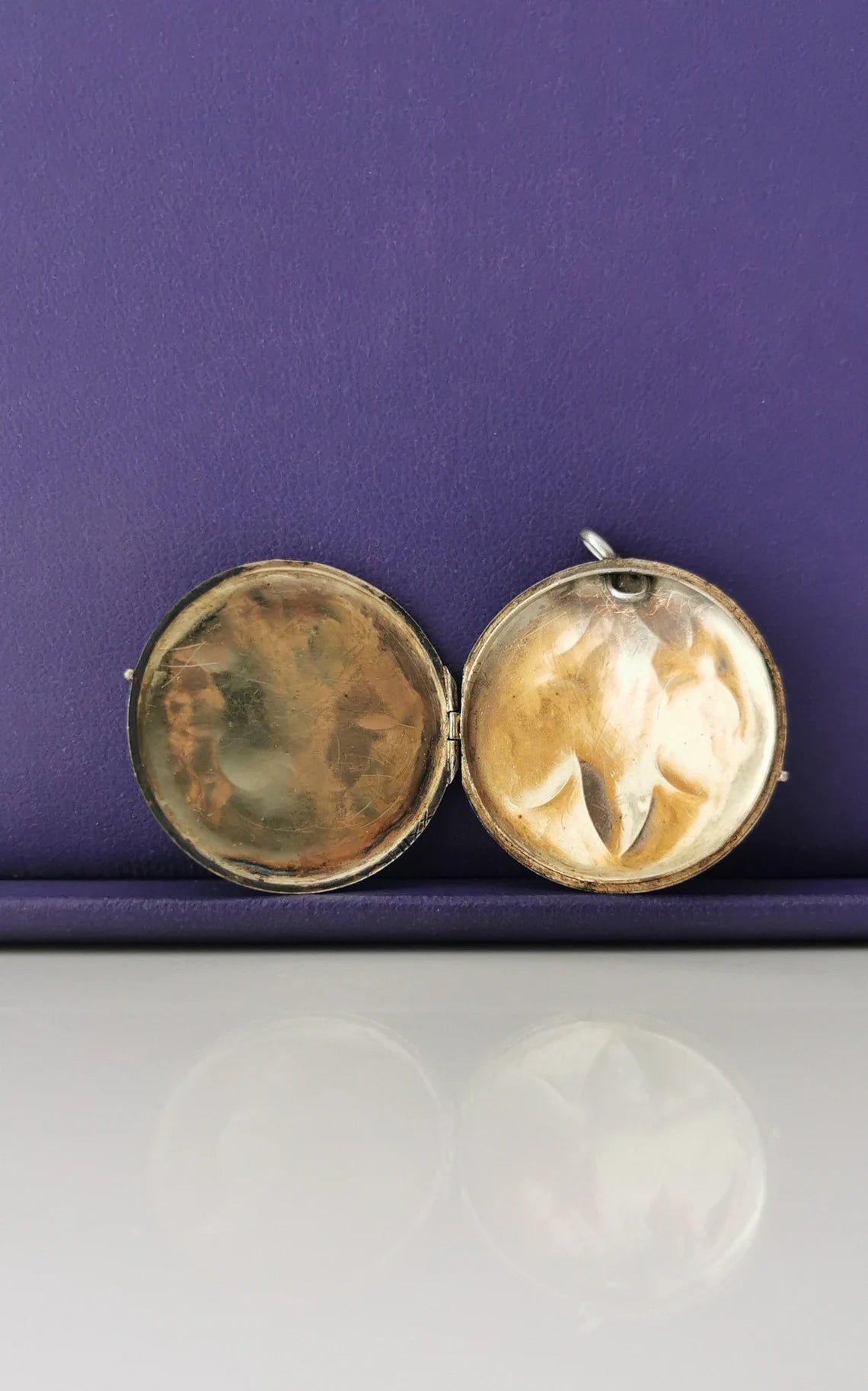 1890s Antique Locket Art Nouveau Silver Photo Holder Locket Gift for Her