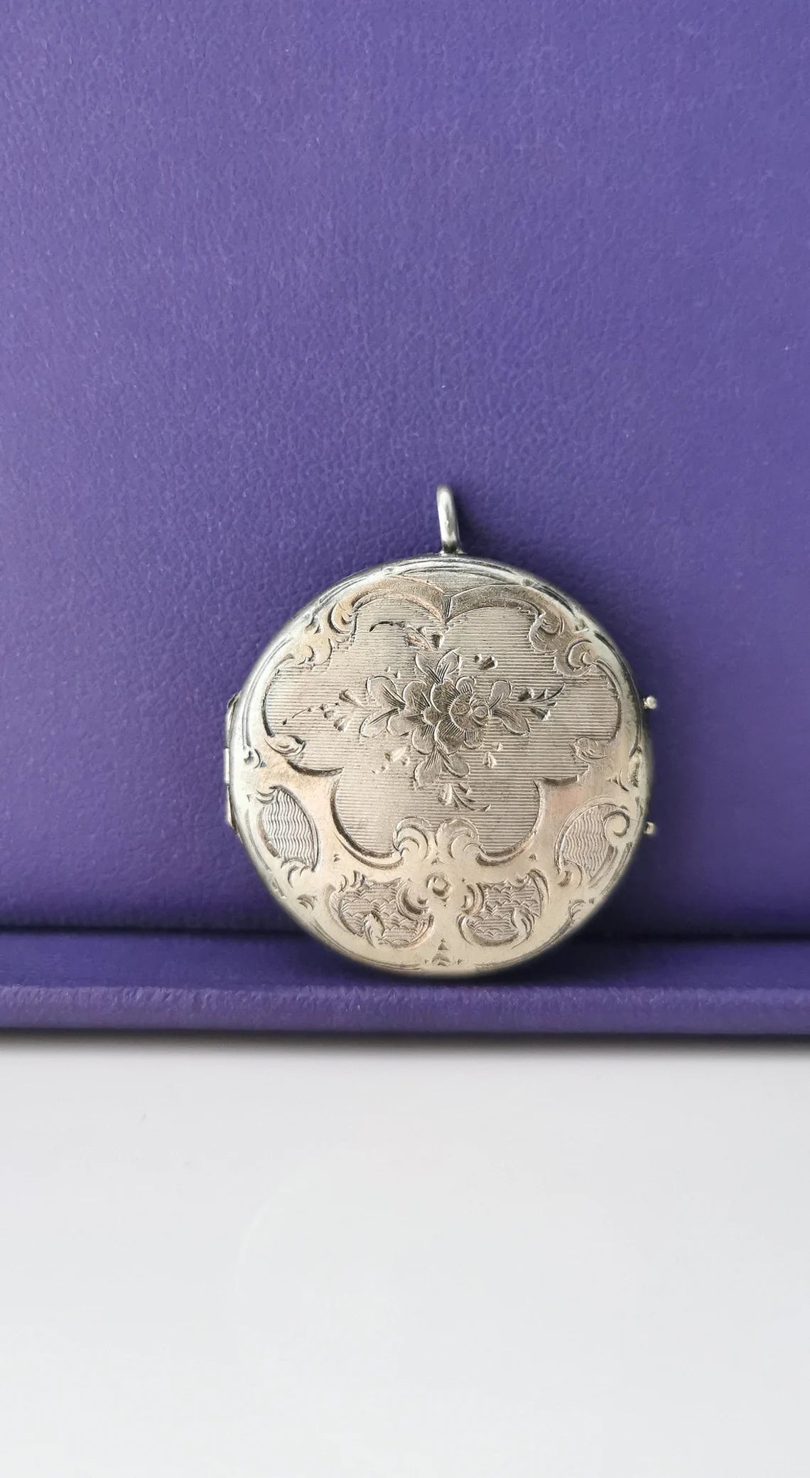 1890s Antique Locket Art Nouveau Silver Photo Holder Locket Gift for Her