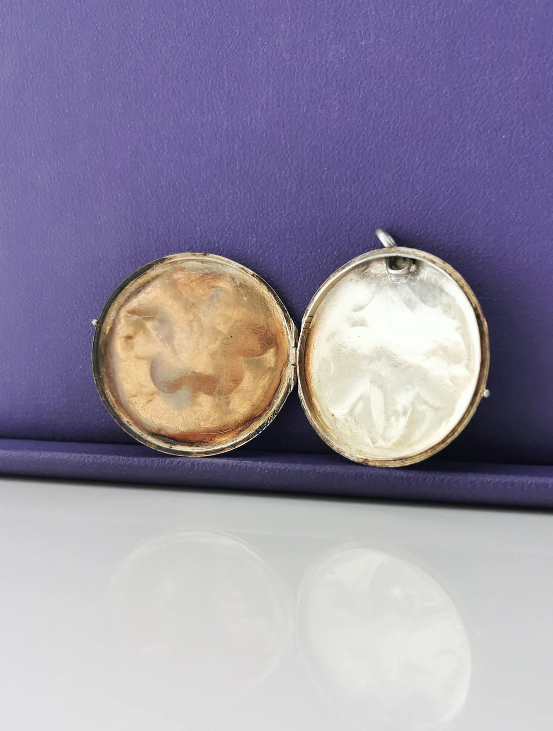 1890s Antique Locket Art Nouveau Silver Photo Holder Locket Gift for Her