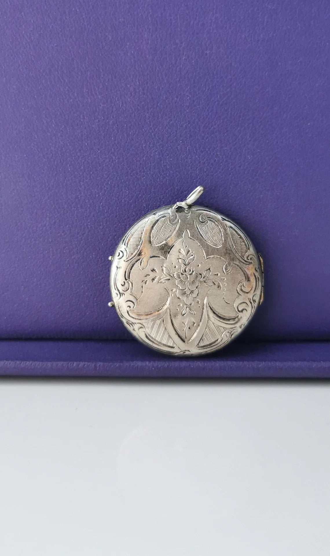 1890s Antique Locket Art Nouveau Silver Photo Holder Locket Gift for Her