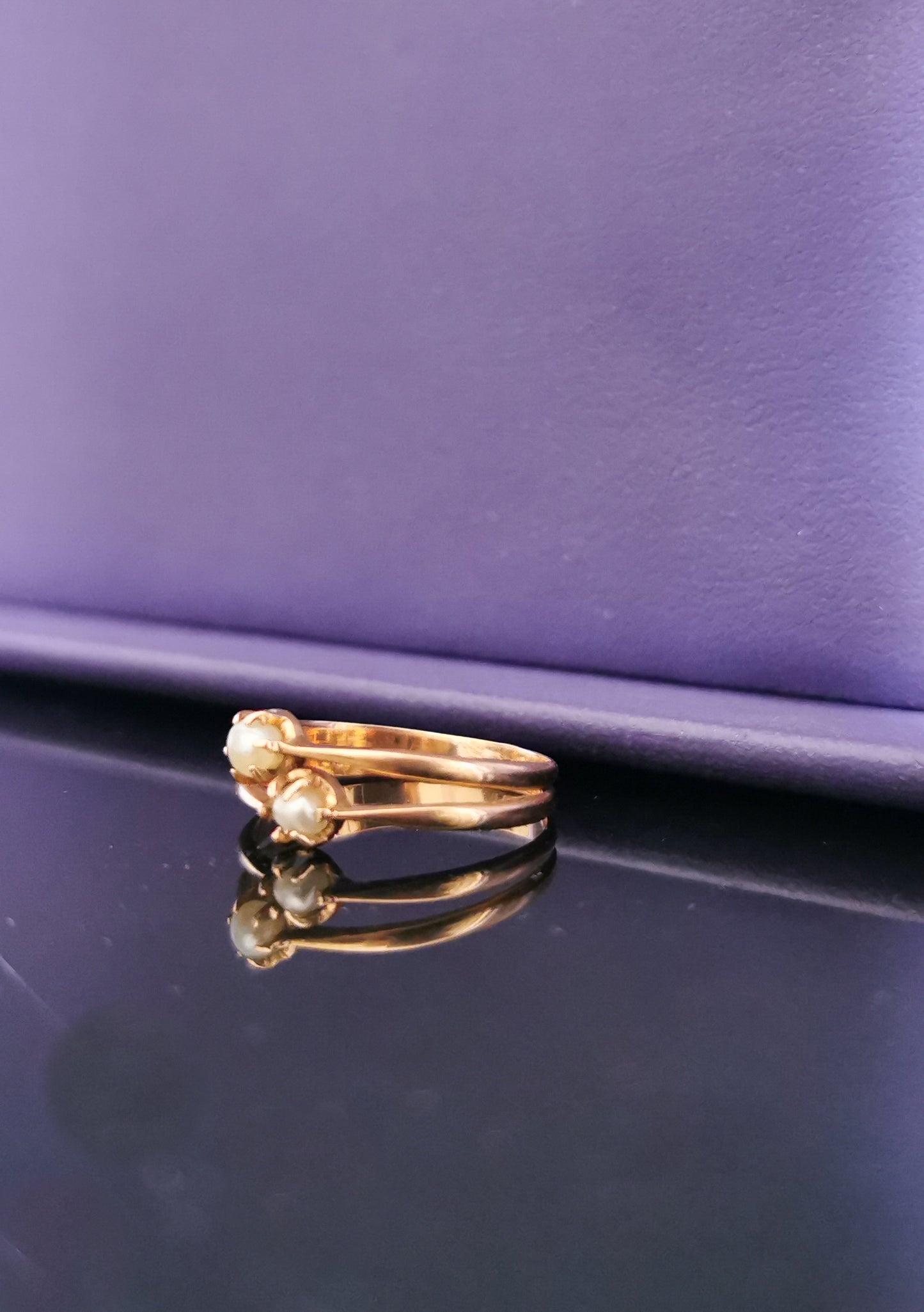 18K Antique Pearl Ring Art Nouveau Ring 1900 Rose Gold ring Antique French jewelry Antique french pearl ring Antique Pearl ring