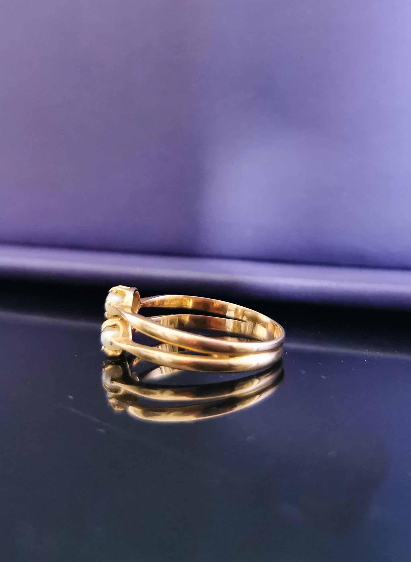 18K Antique Pearl Ring Art Nouveau Ring 1900 Rose Gold ring Antique French jewelry Antique french pearl ring Antique Pearl ring