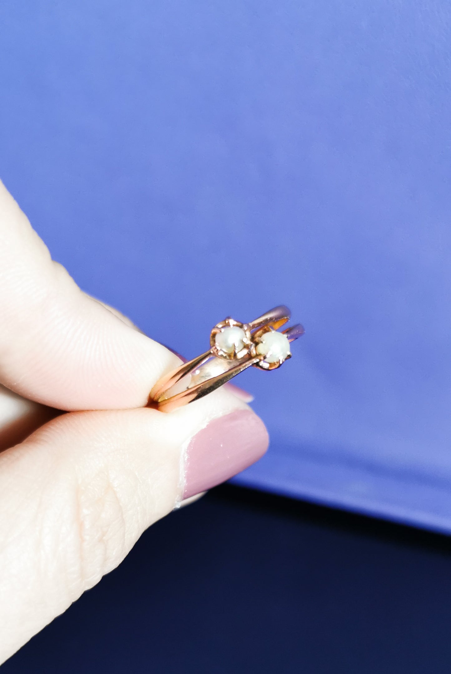 18K Antique Pearl Ring Art Nouveau Ring 1900 Rose Gold ring Antique French jewelry Antique french pearl ring Antique Pearl ring