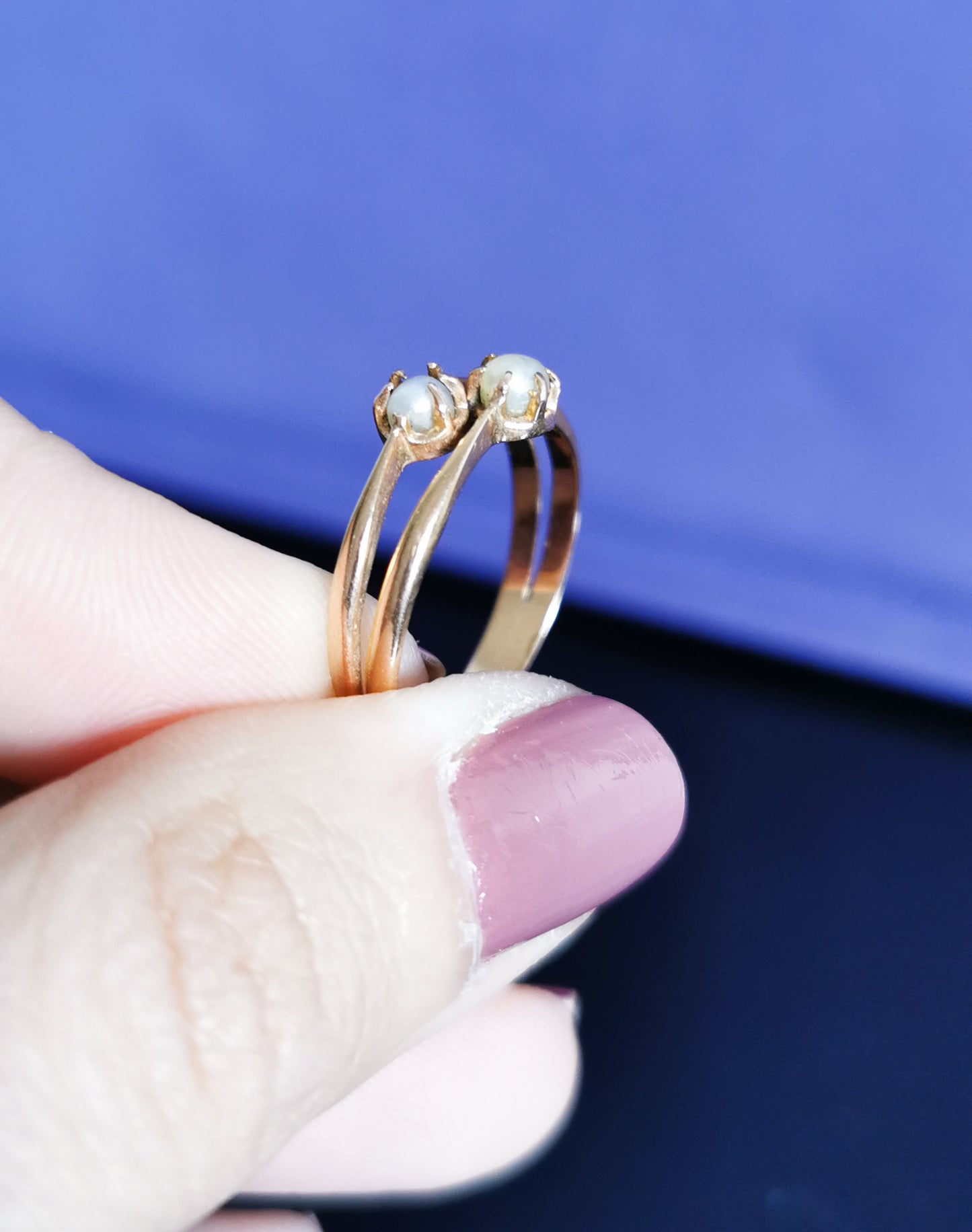 18K Antique Pearl Ring Art Nouveau Ring 1900 Rose Gold ring Antique French jewelry Antique french pearl ring Antique Pearl ring