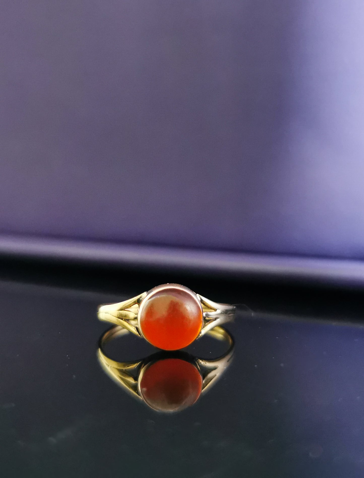 18K Antique Carnelian Ring 1900s Edwardian Carnelian Ring