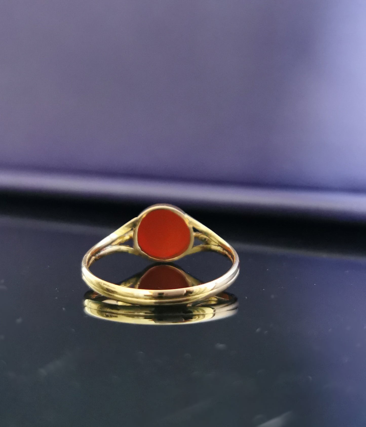 18K Antique Carnelian Ring 1900s Edwardian Carnelian Ring