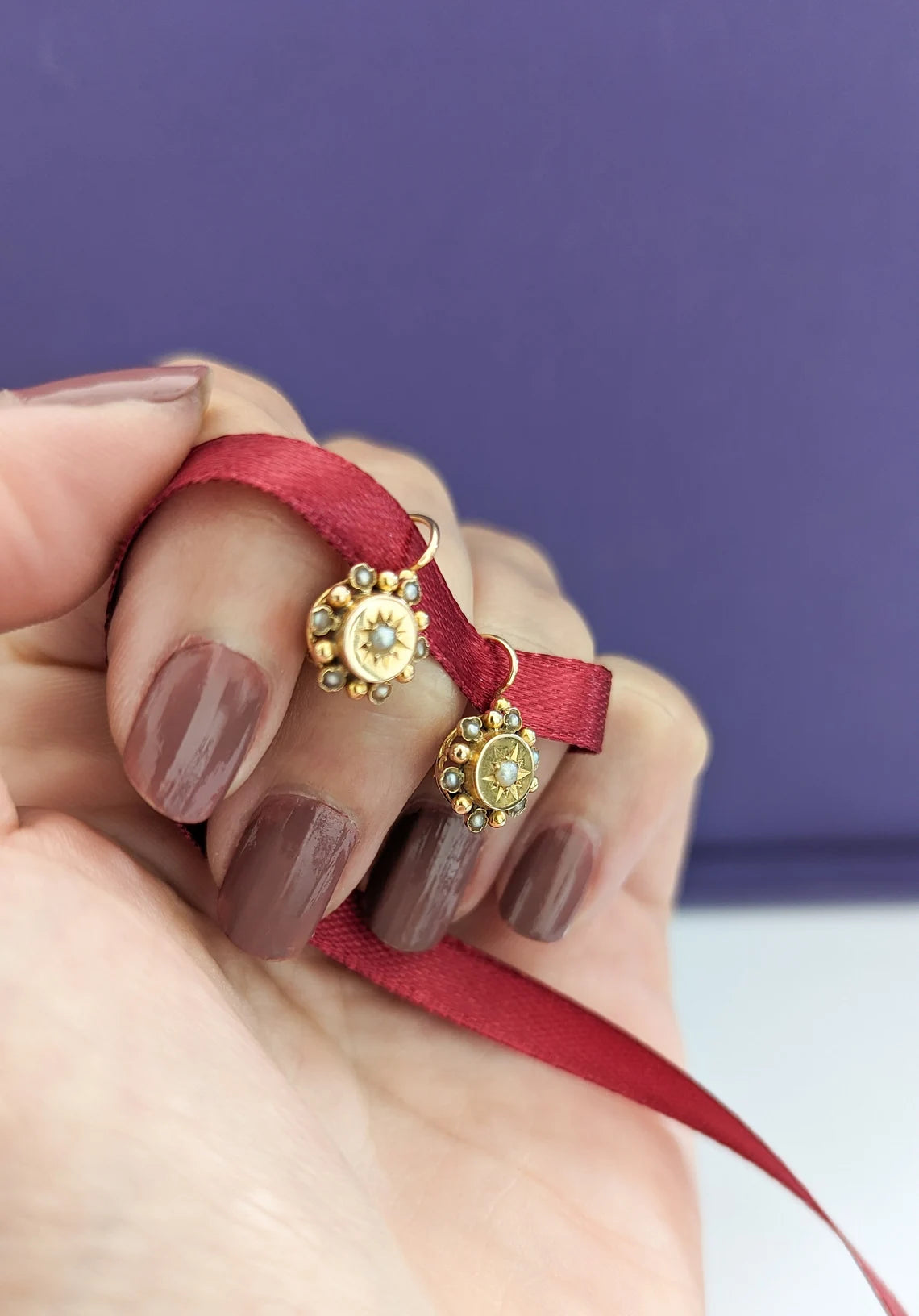 18K Gold Antique Dormeuses Victorian Earrings Gold Earrings with Pearl Napoleon III 18K Gold Earrings gift for her XIX century gold earrings