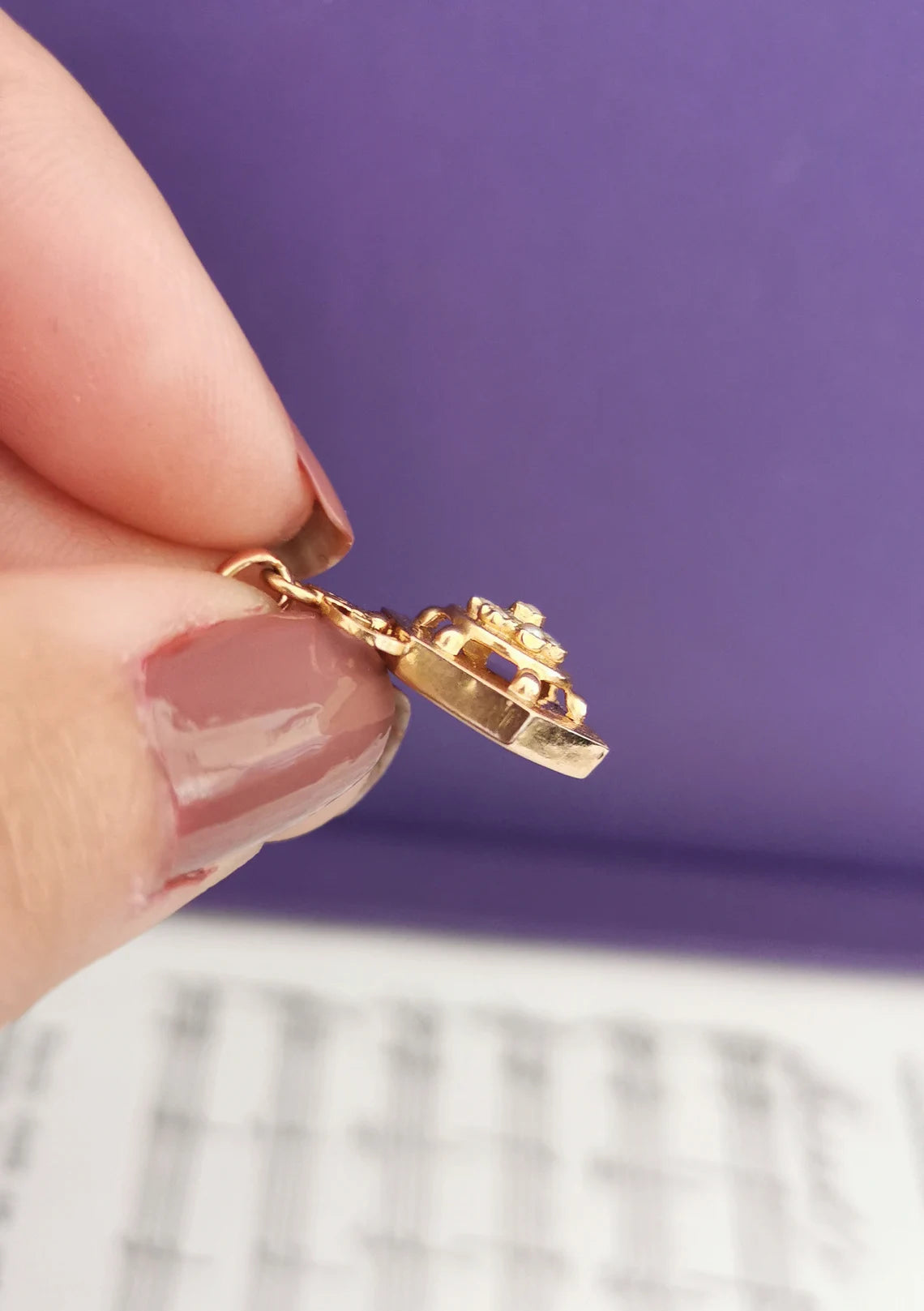 18K Pendant Edwardian pendant Antique French 18K Gold pendant with natural seed pearl gift for her Antique Seed Pearl Pendant gift for wife