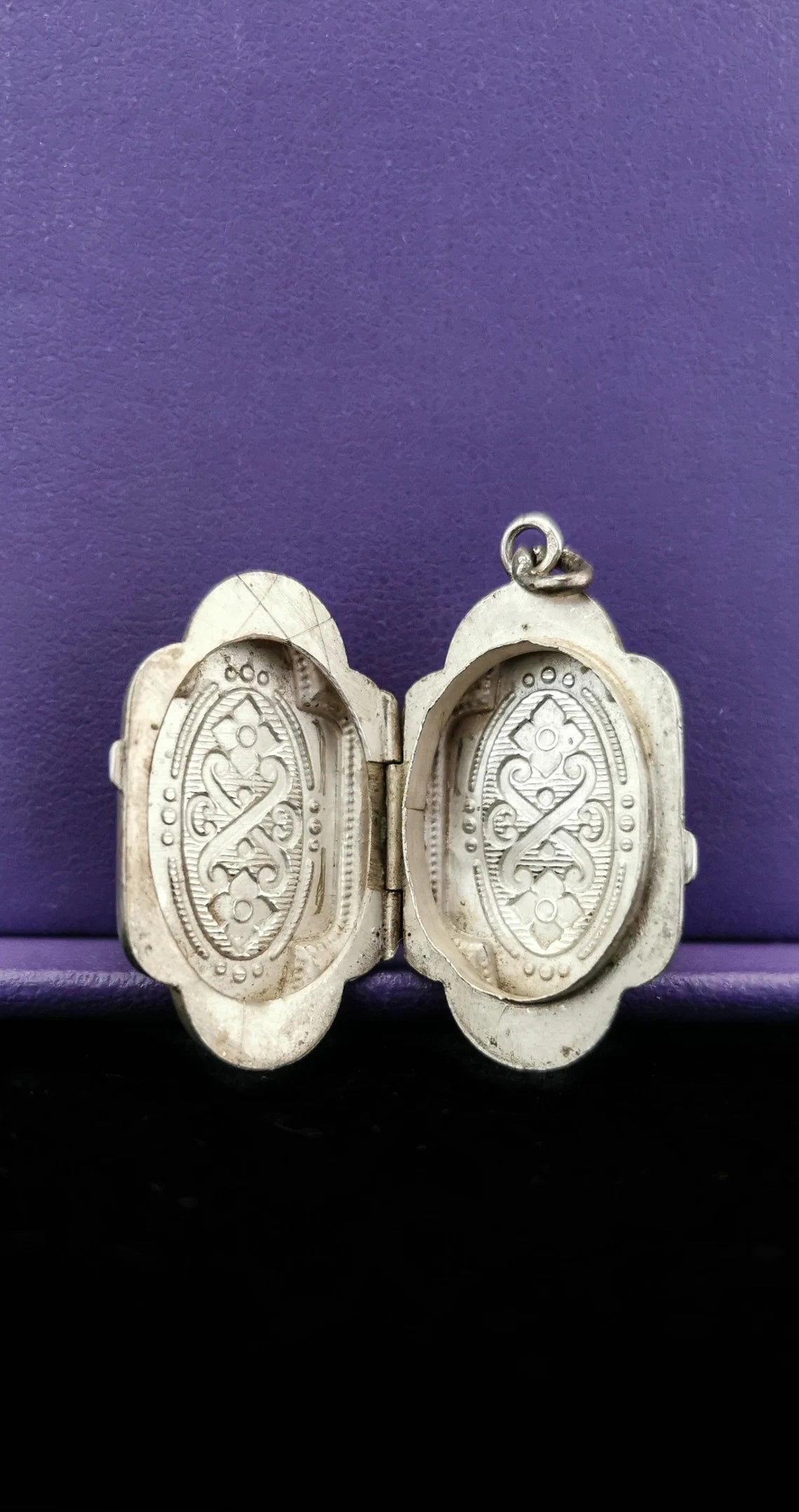 1900 Antique Silver Engraved Locket Antique XX century Locket Edwardian silver locket gift for him gift for her