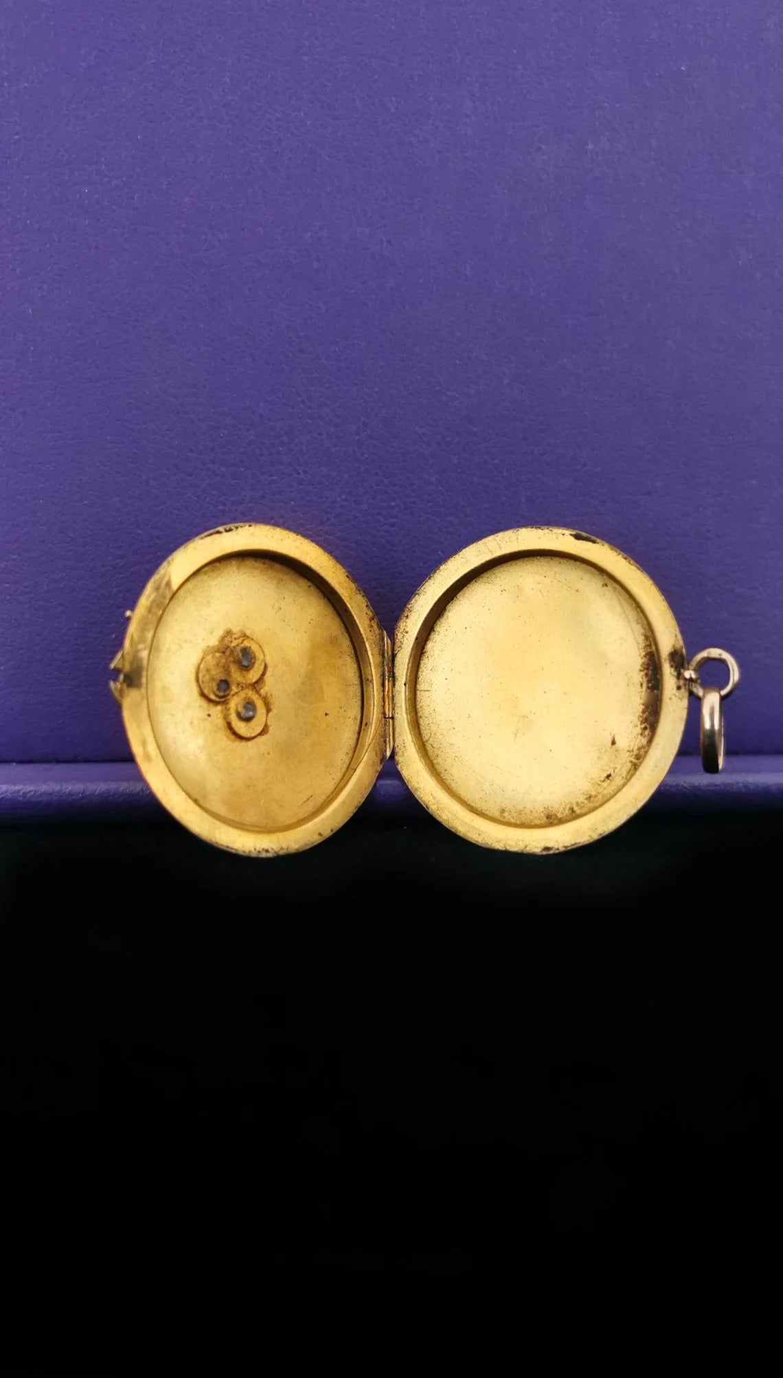 Antique Diamond 18K Gold Clover 1890 Art Nouveau locket Antique French lucky Gold locket Gold Photo holder gift for her