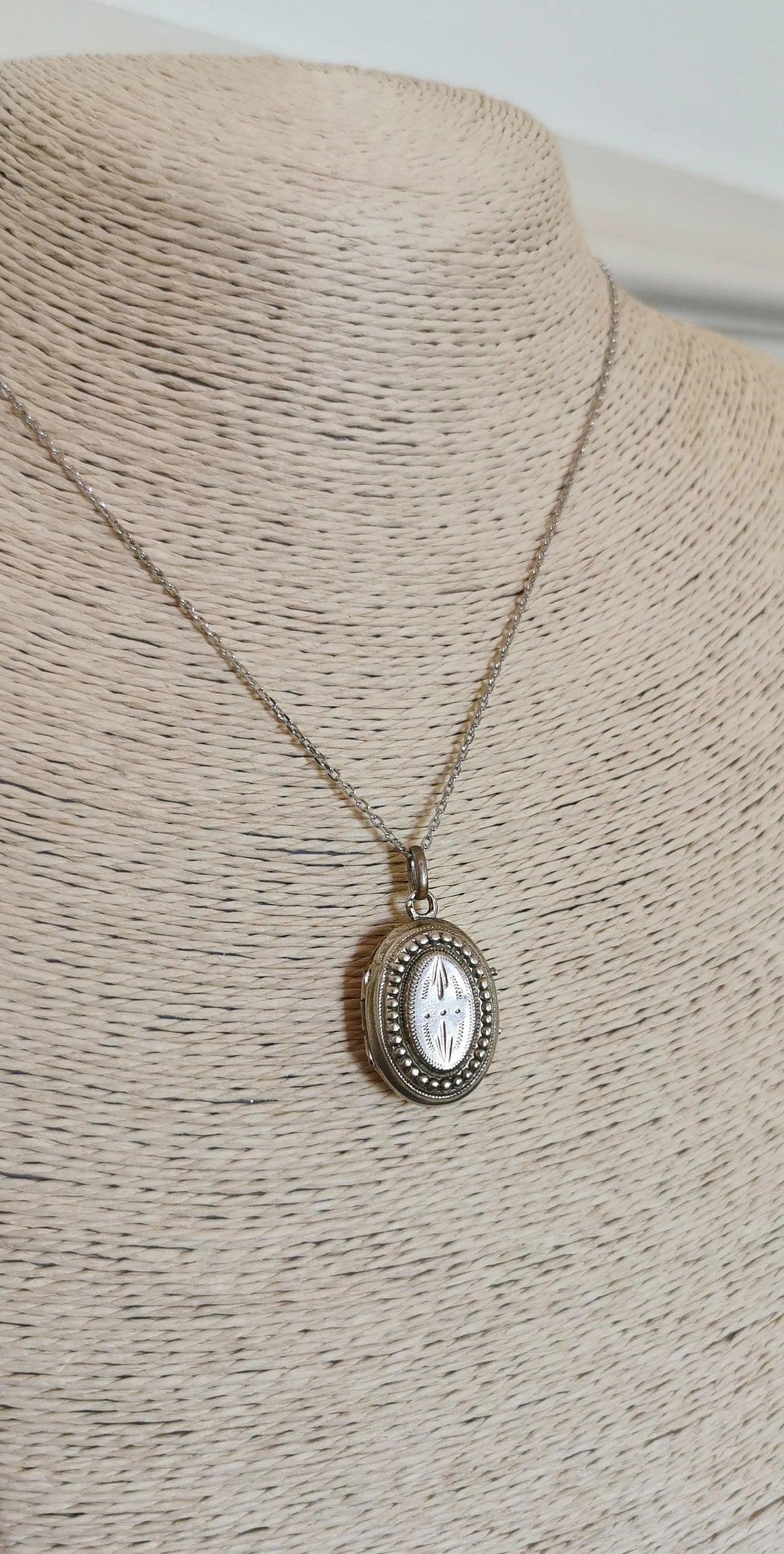 Antique French Silver Reliquary locket with protective glass, Victorian mourning locket, unique gift