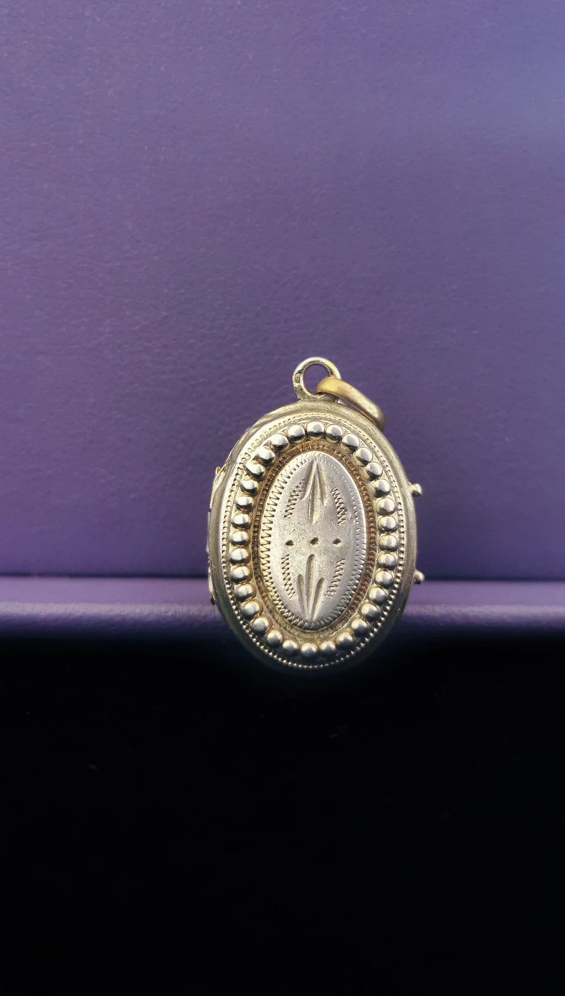 Antique French Silver Reliquary locket with protective glass, Victorian mourning locket, unique gift