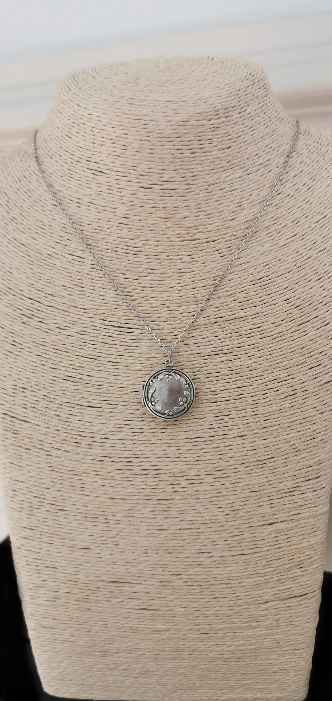 Antique Silver Art Nouveau floral Locket French antique locket Vintage photo holder gift for her