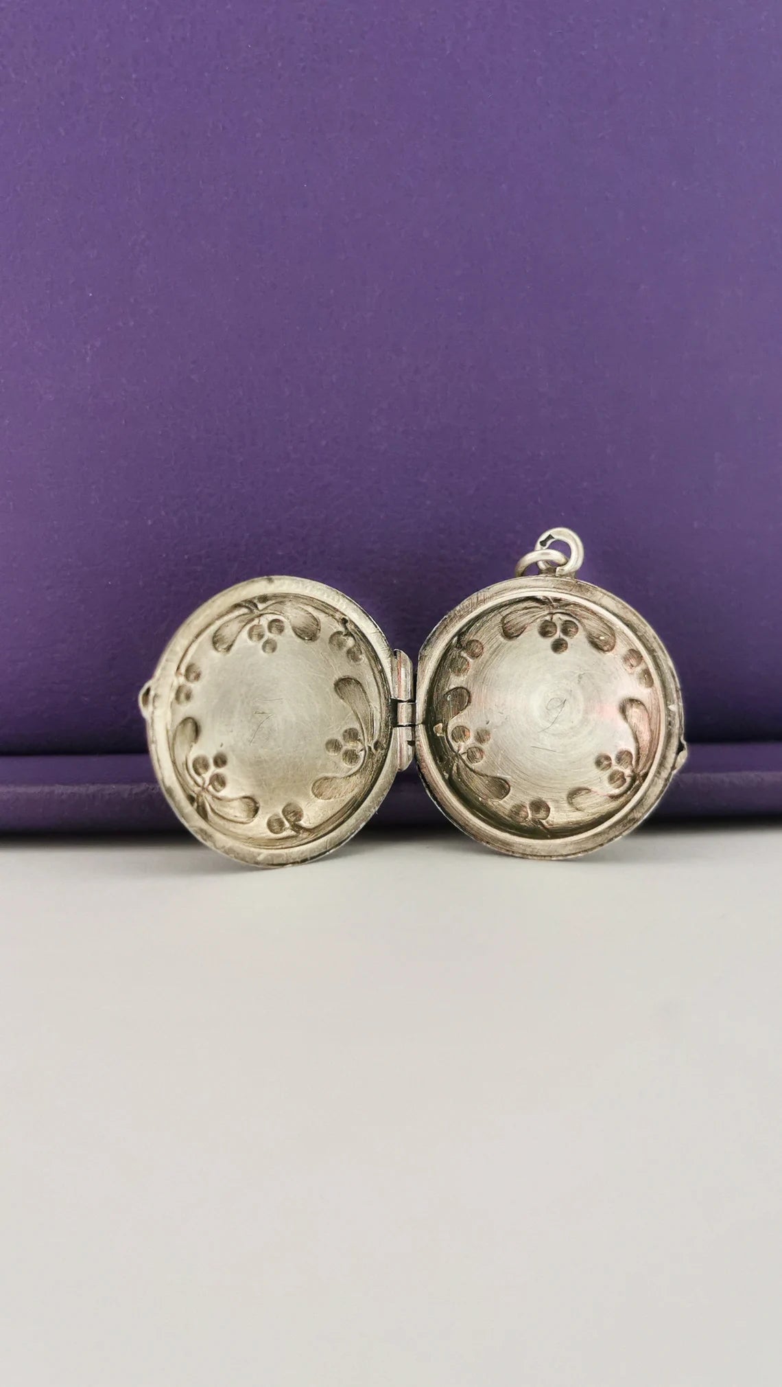 Antique Silver Art Nouveau floral Locket French antique locket Vintage photo holder gift for her