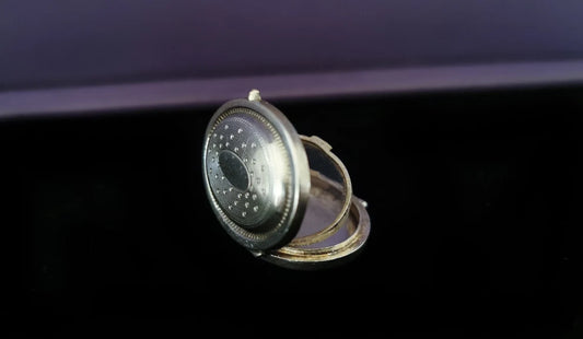 Antique Victorian Silver Locket with Hinged Glass Partition