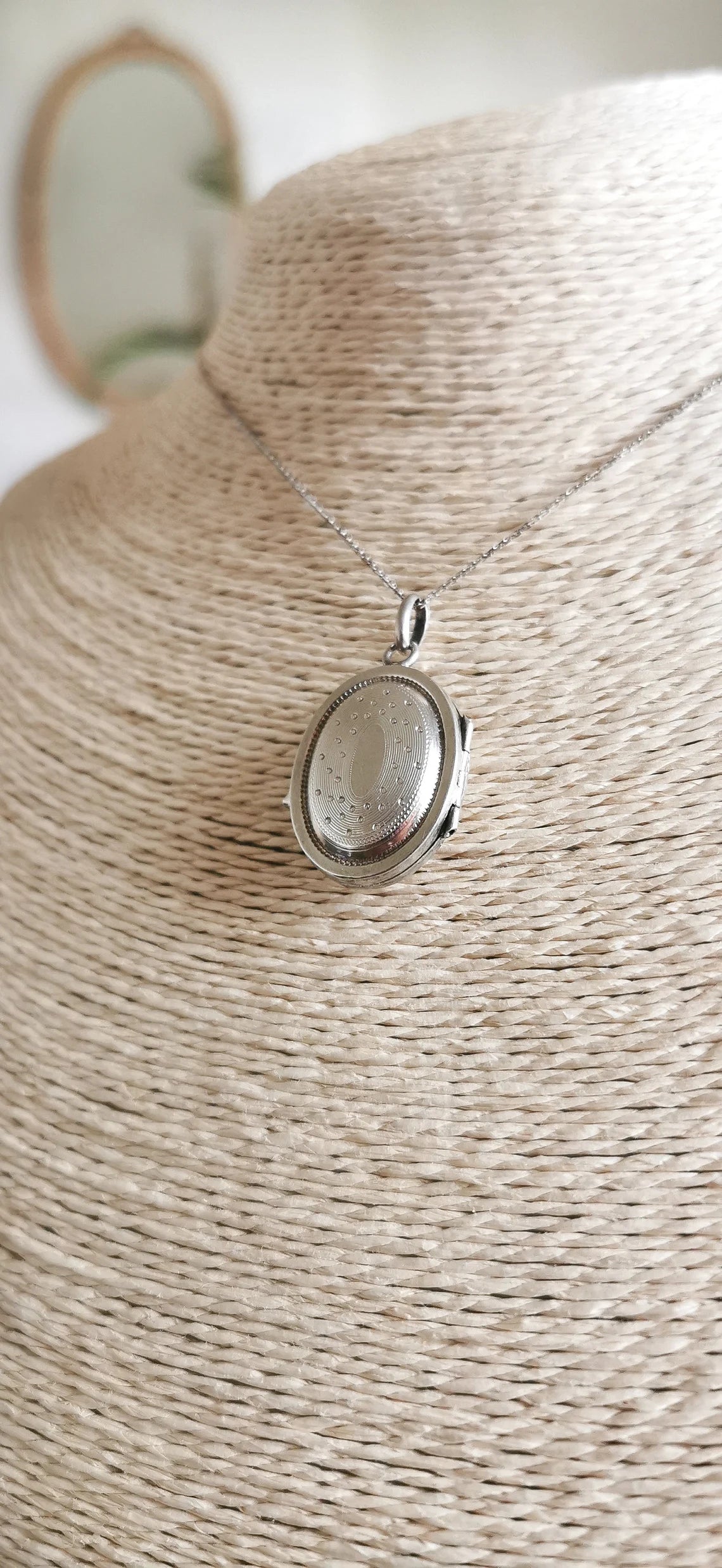 Antique Victorian Silver Locket with Hinged Glass Partition