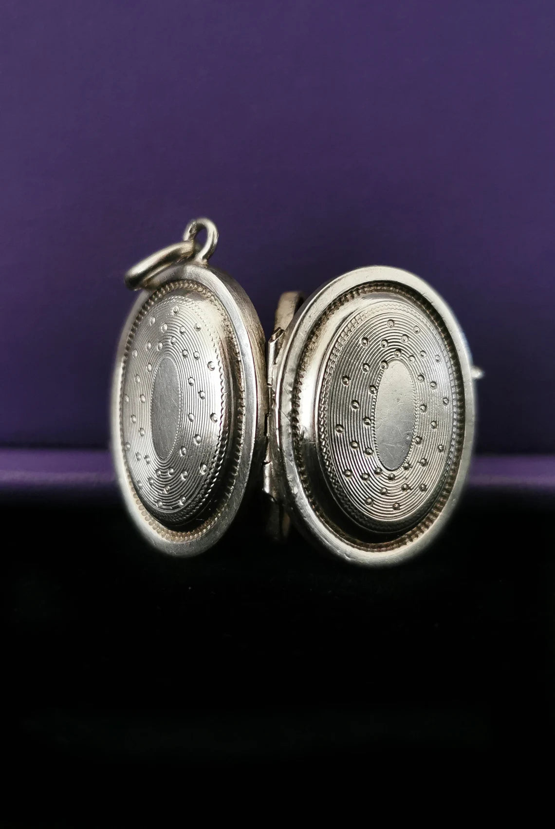 Antique Victorian Silver Locket with Hinged Glass Partition