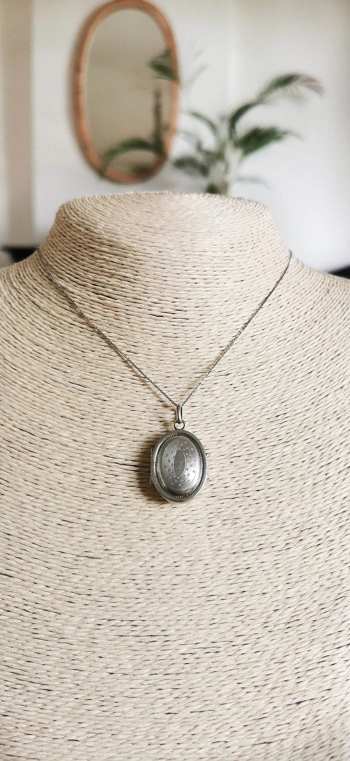 Antique Victorian Silver Locket with Hinged Glass Partition