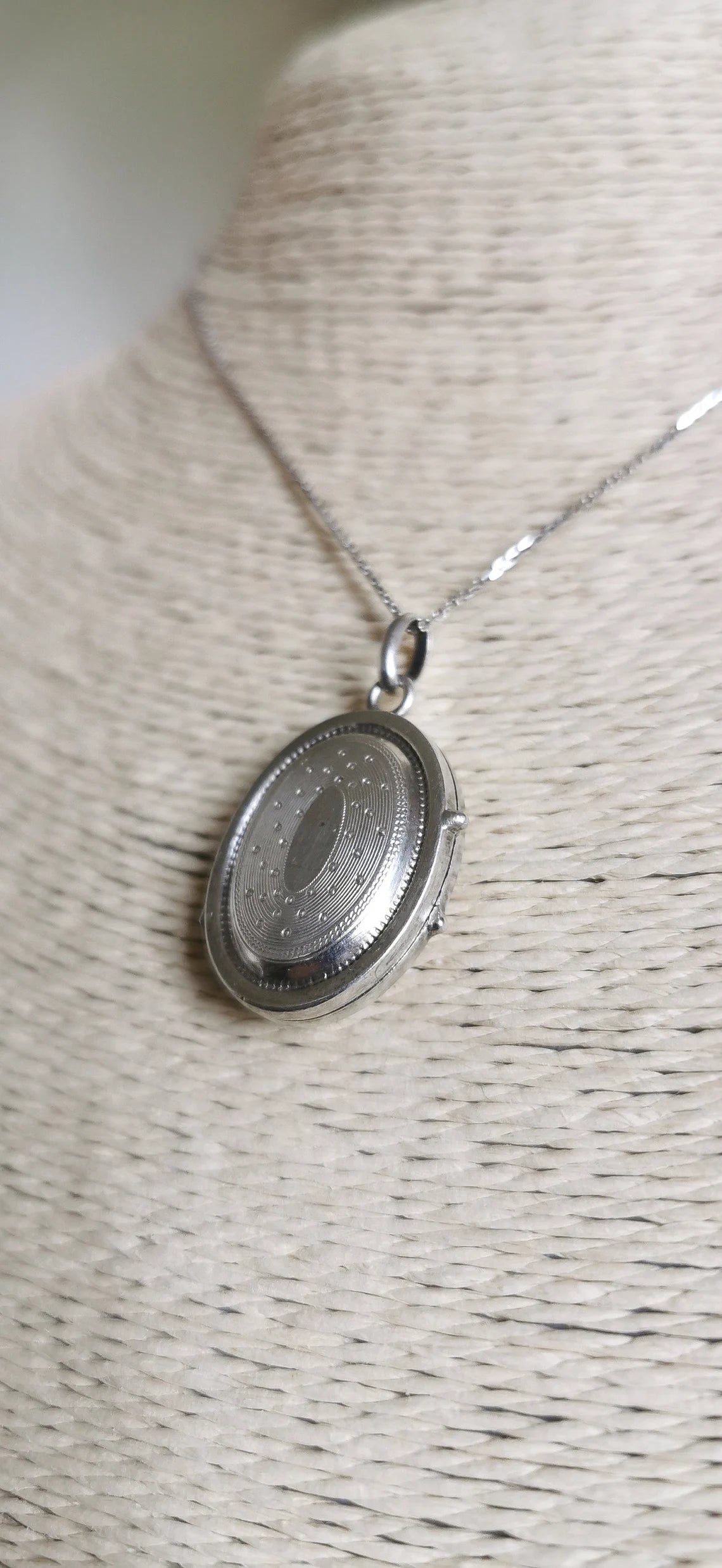 Antique Victorian Silver Locket with Hinged Glass Partition