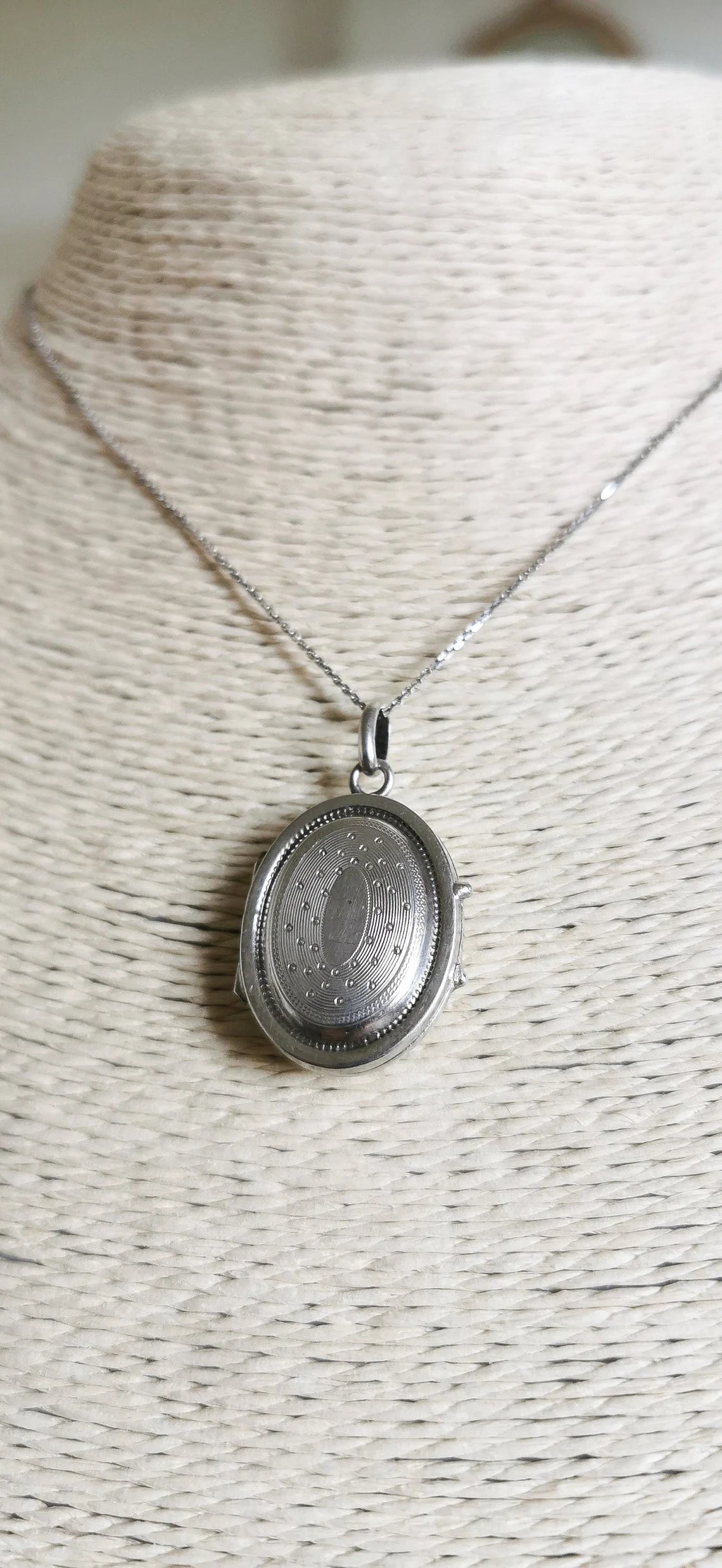 Antique Victorian Silver Locket with Hinged Glass Partition