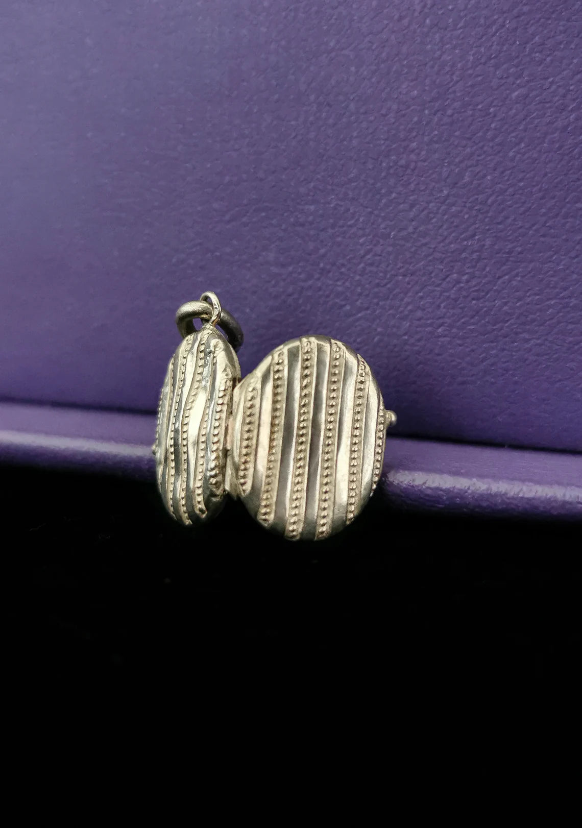 Antique Victorian silver Engraved Oval Locket French Antique silver locket Antique Napoleon III locket gift for her