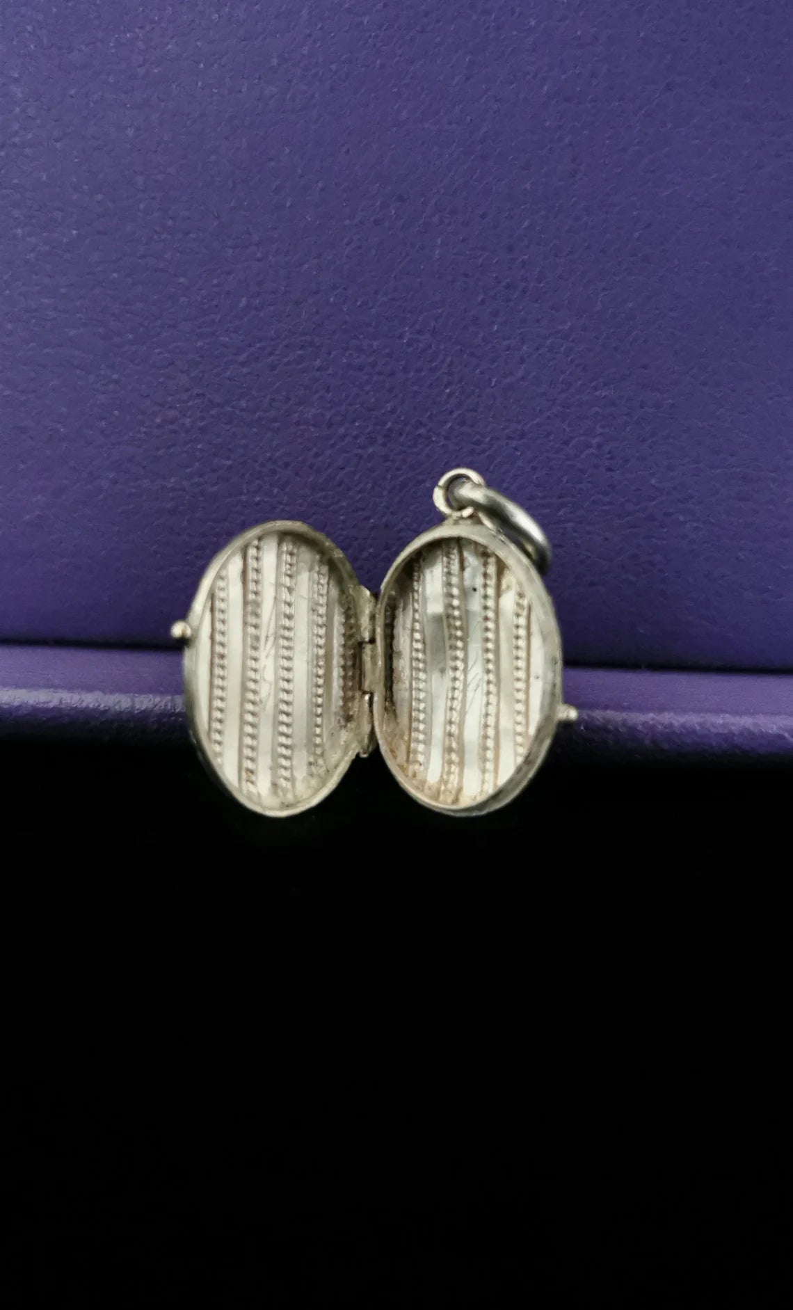 Antique Victorian silver Engraved Oval Locket French Antique silver locket Antique Napoleon III locket gift for her