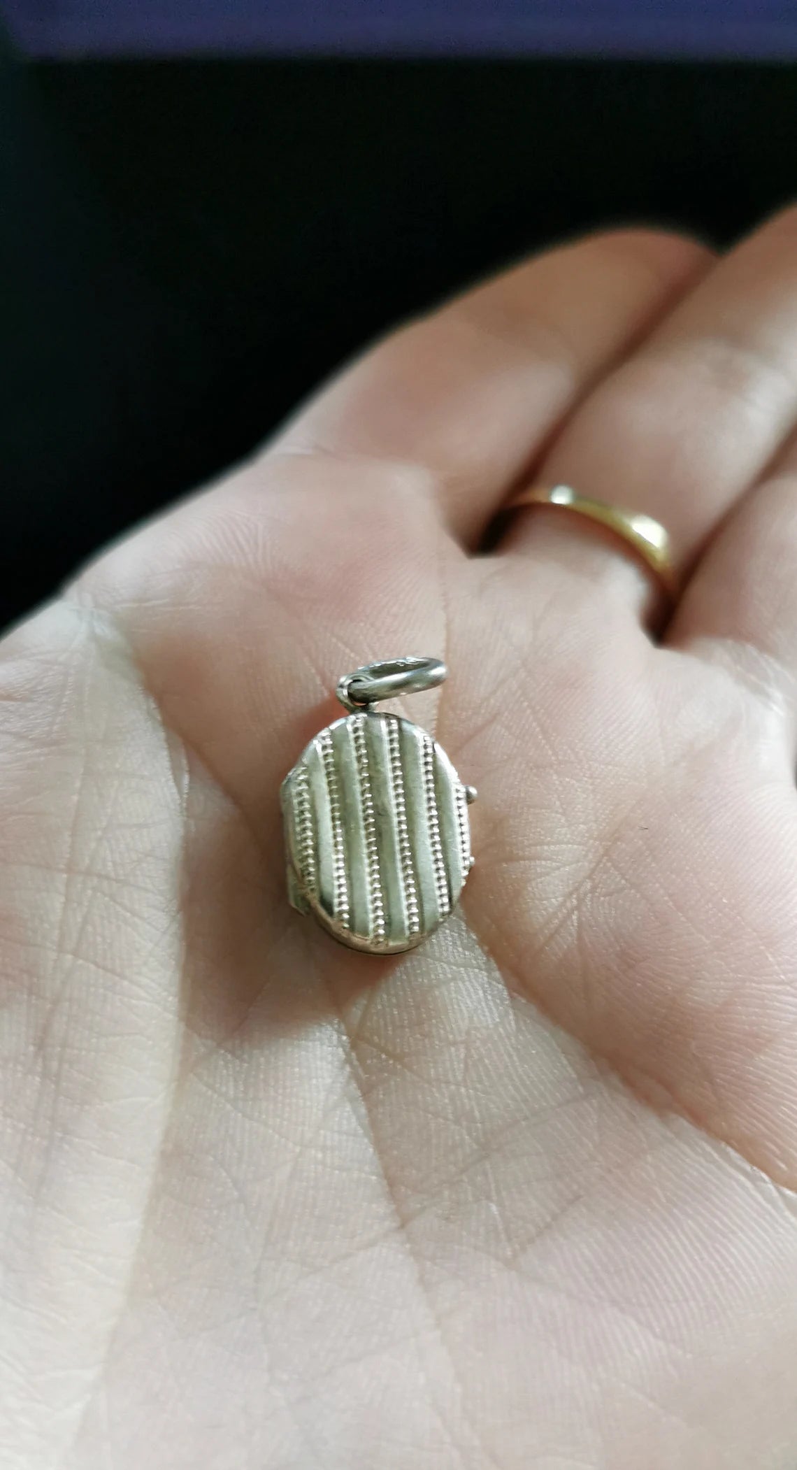 Antique Victorian silver Engraved Oval Locket French Antique silver locket Antique Napoleon III locket gift for her