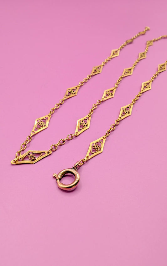 victorian necklace

solid gold chain

jewelry

Gold necklace

gift for wife

gift for her

filigree gold chain

filigree chain

antique gold chain

antique filigree

18K necklace

18K gold necklace

18K gold chain