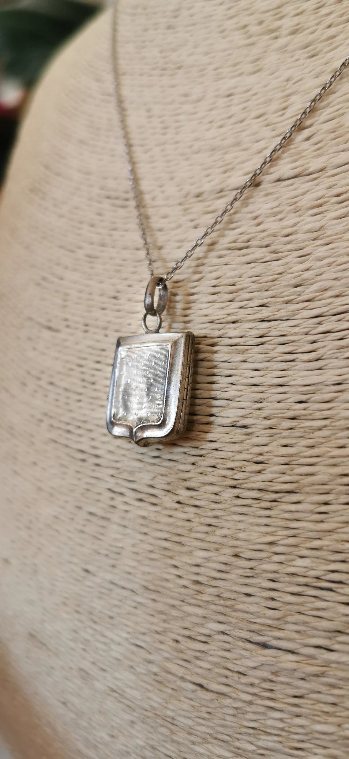 Antique silver engraved blason locket coat of arms French antique victorian silver locket gift for him gift for her