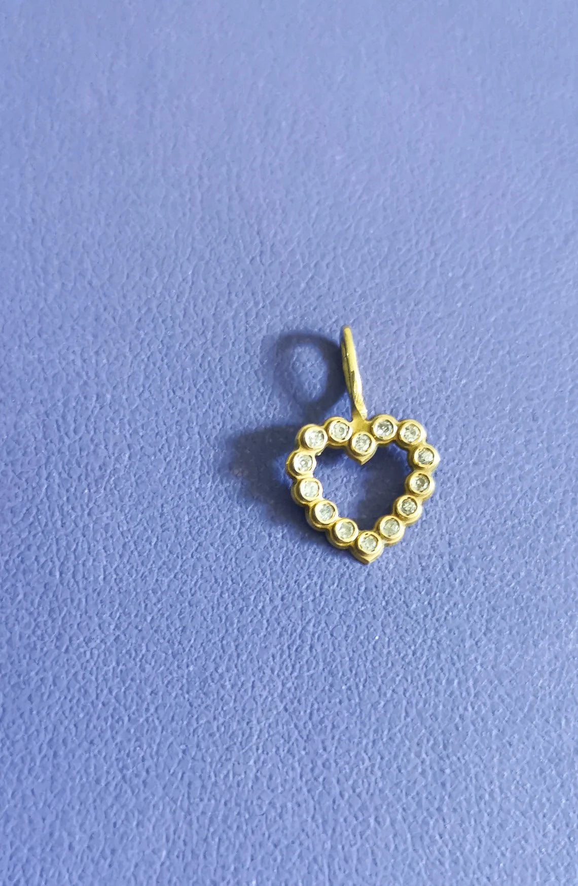 French 18 ct Gold Diamond heart Vintage Small heart gift for her Diamond heart pendant Heart pendant gift for her