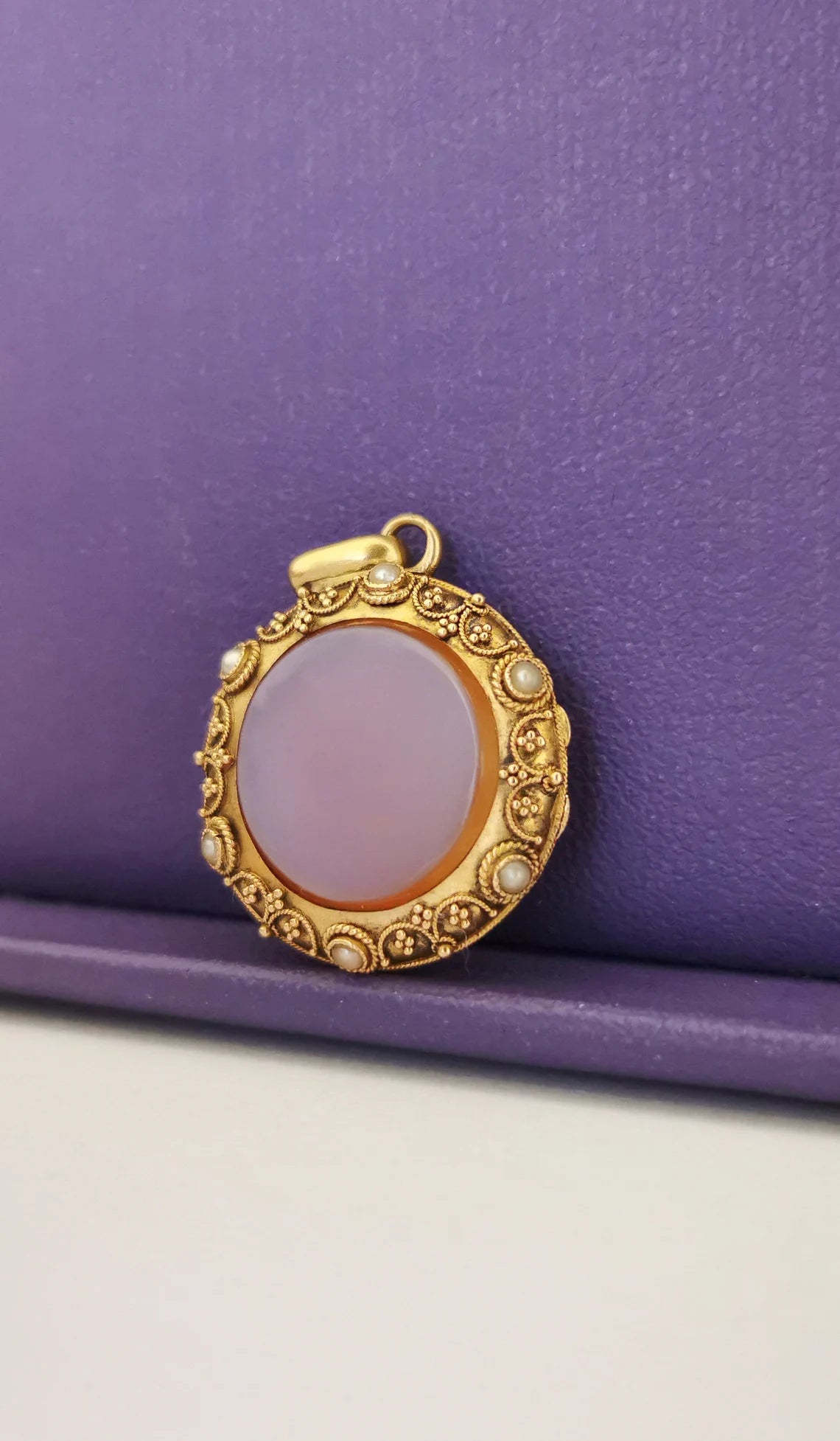 RARE 18K Antique victorian Locket 1850s Victorian Carnelian locket with glass partition napoleon III locket Antique French Locket Locket