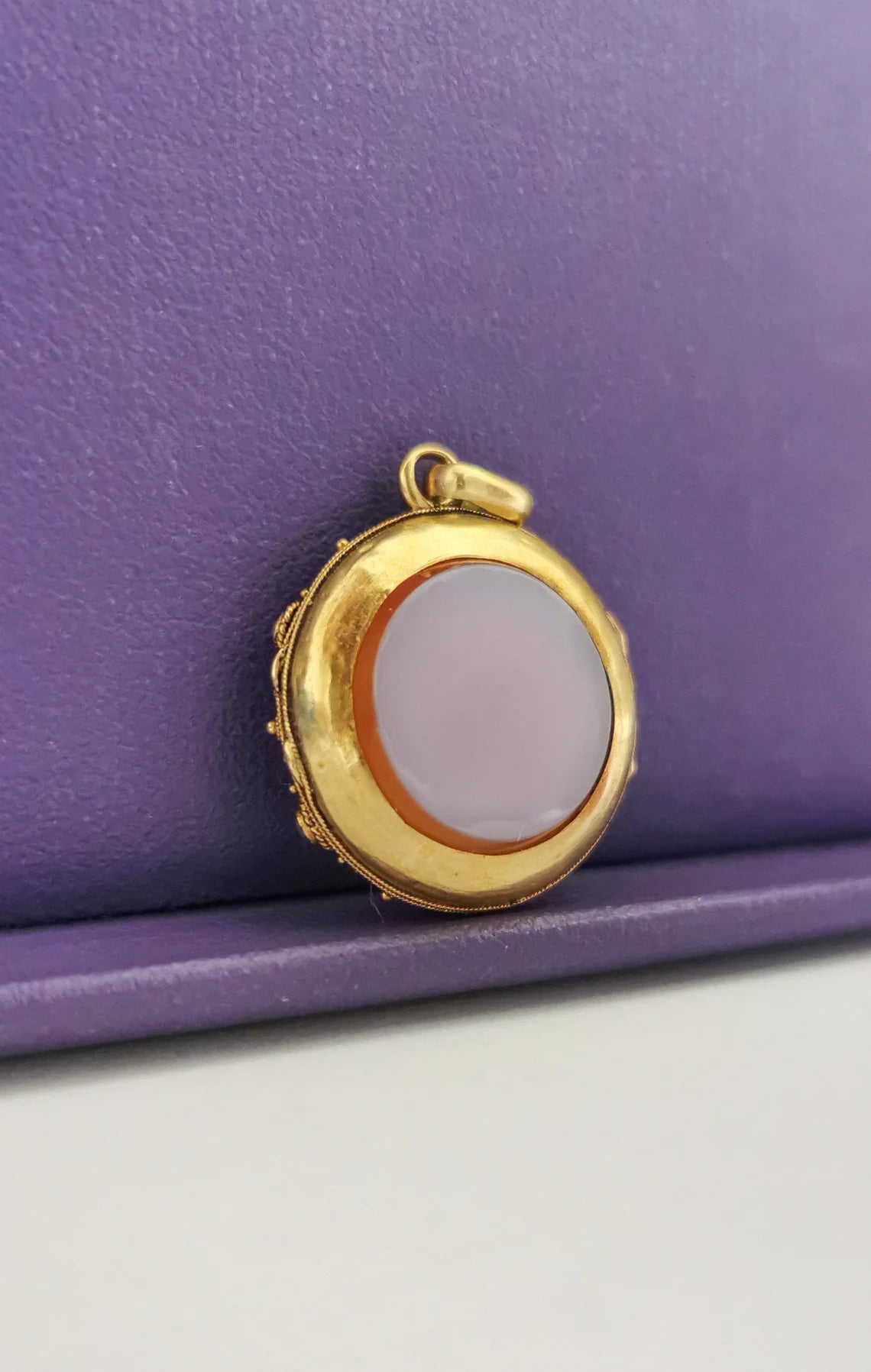 RARE 18K Antique victorian Locket 1850s Victorian Carnelian locket with glass partition napoleon III locket Antique French Locket Locket