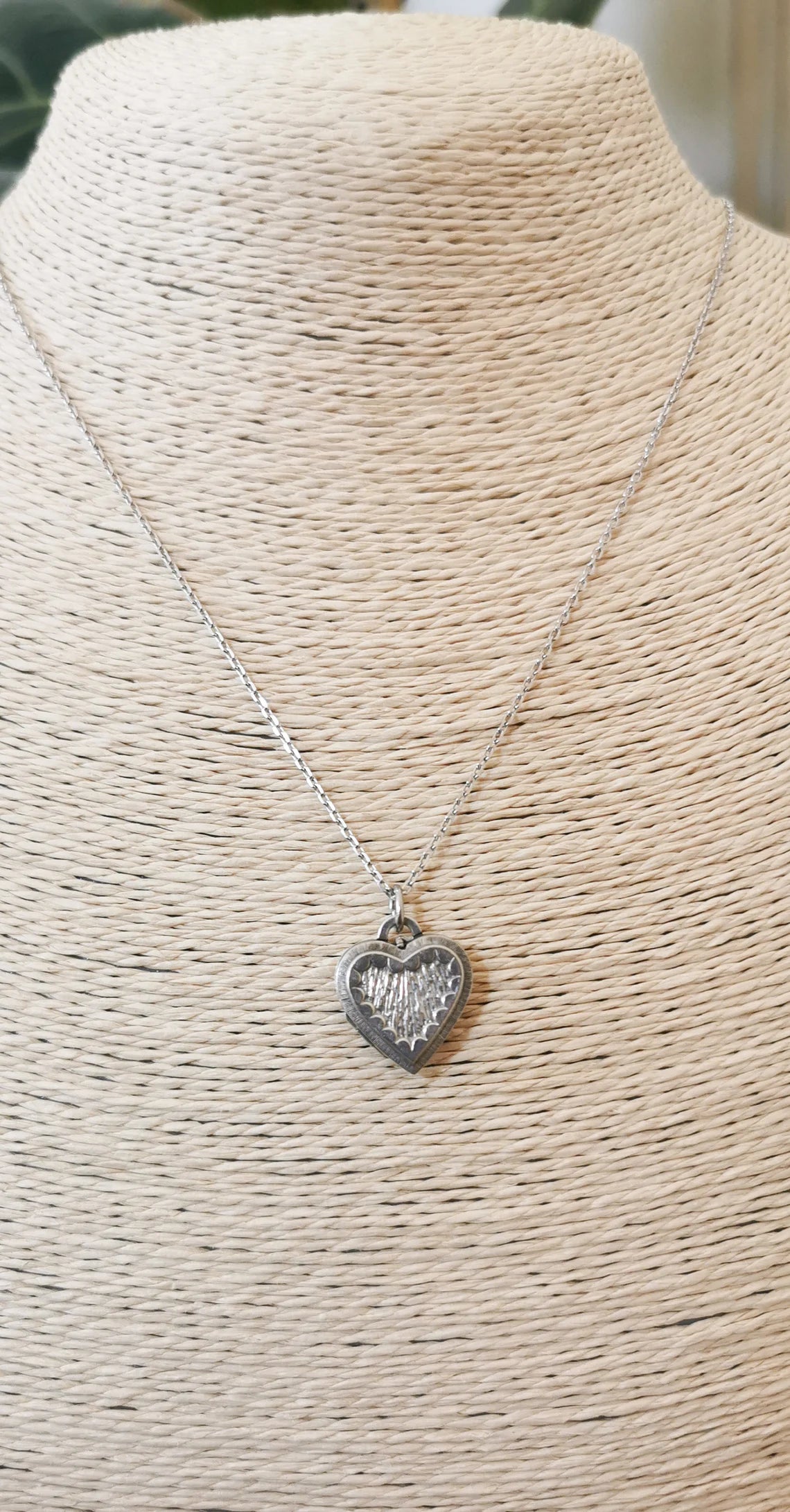 Vintage Silver Heart locket, Mid-Century French Photo Locket, Gift for her