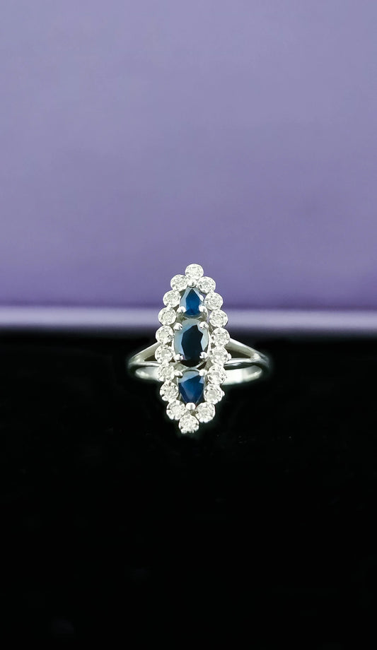 18K Marquise Sapphire and diamond ring