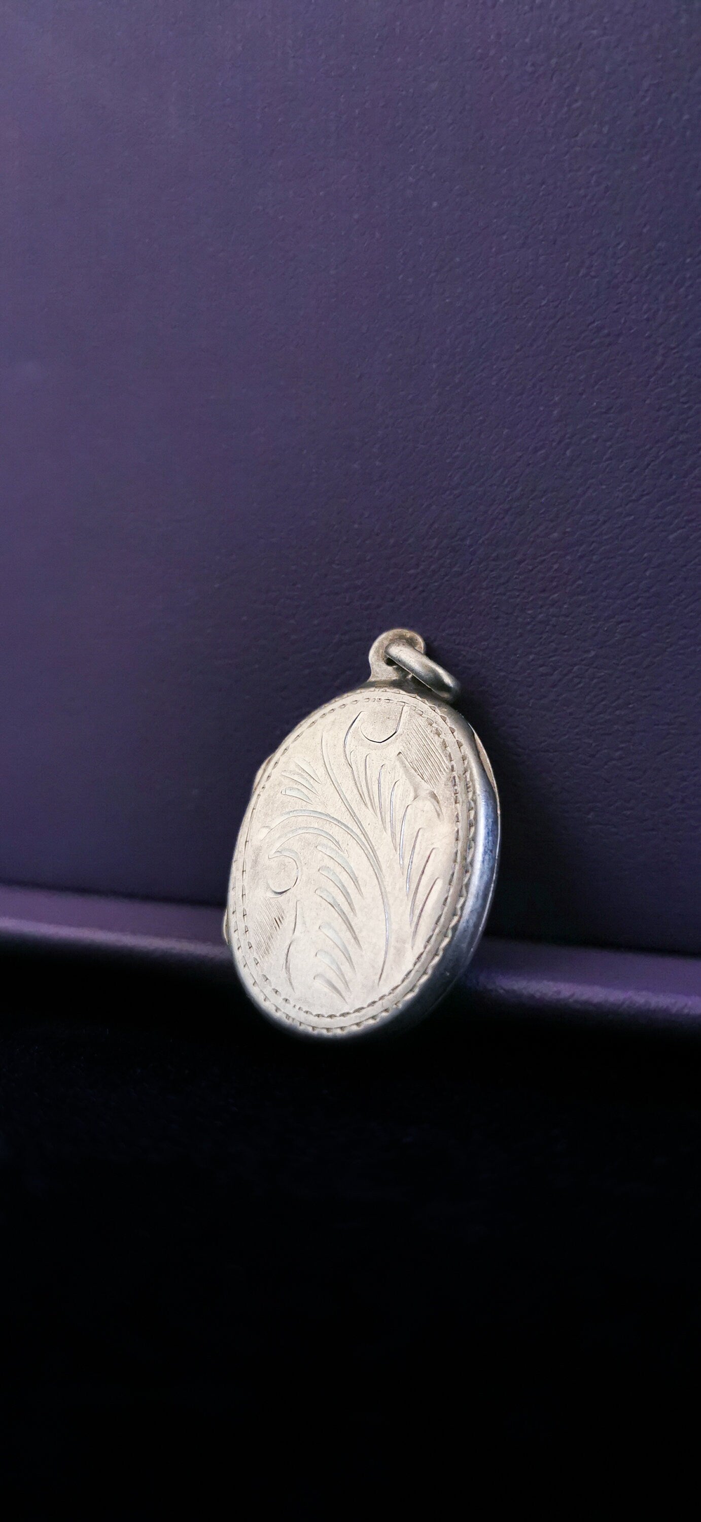 Edwardian Sterling Silver Locket: Antique Photo Holder, 1900s Engraved Pendant