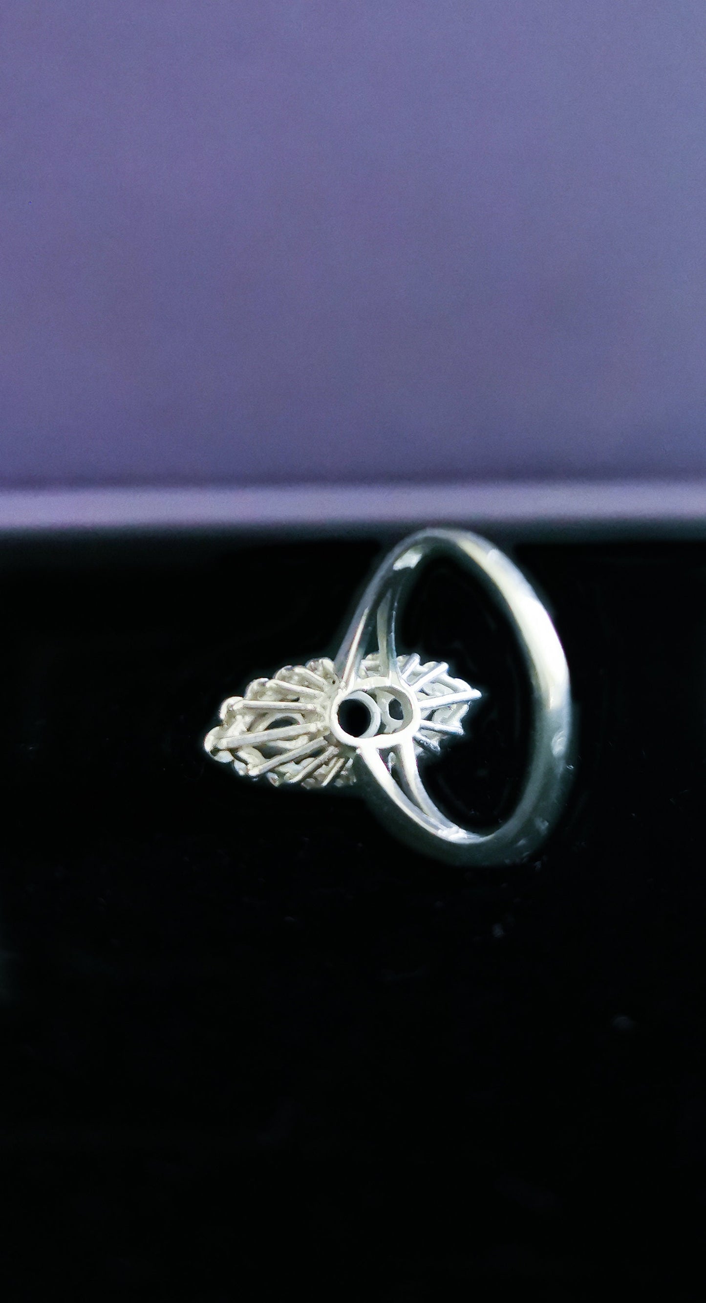18K Gold Sapphire Diamond Ring: Antique French Marquise Cluster