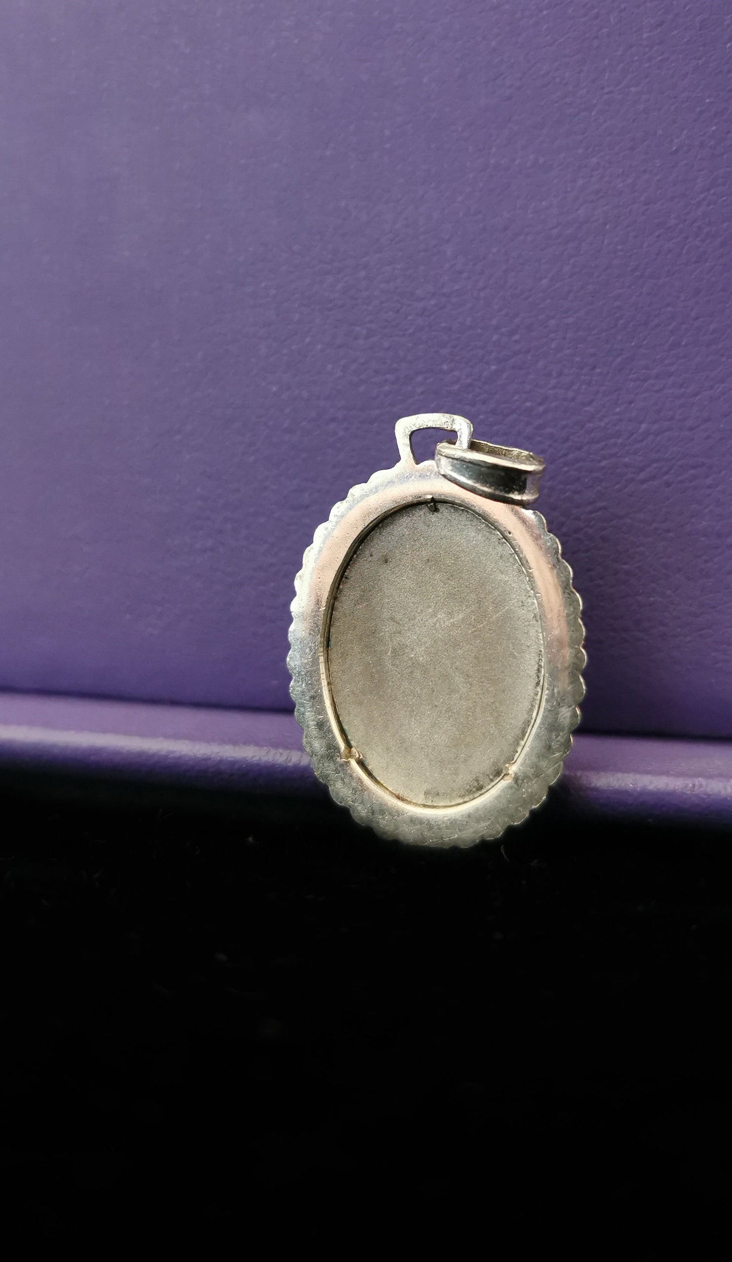 Art Nouveau Virgin Mary Silver Pendant: French Marcasite Medal