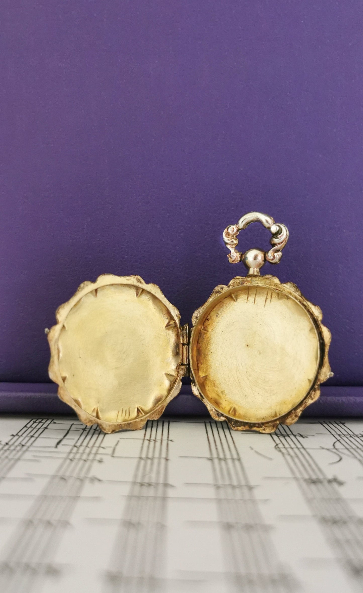 Late Victorian Guilloche Silver Locket: Antique French Watch Pendant