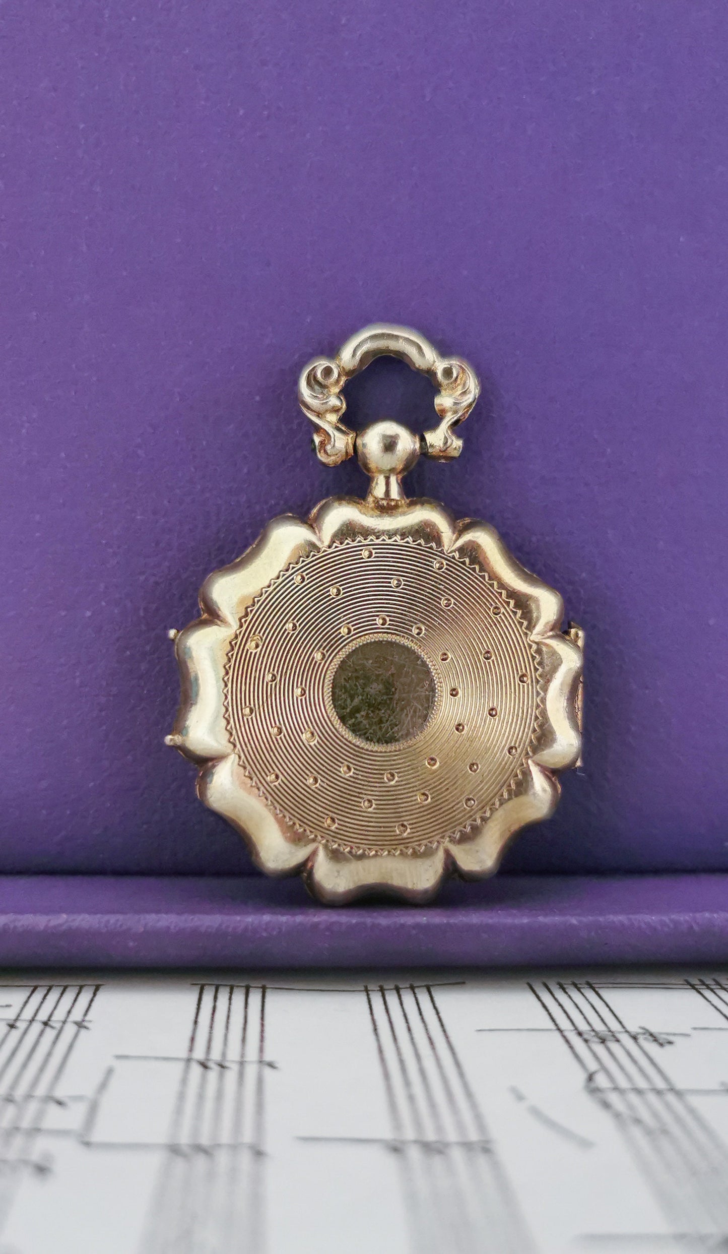 Late Victorian Guilloche Silver Locket: Antique French Watch Pendant