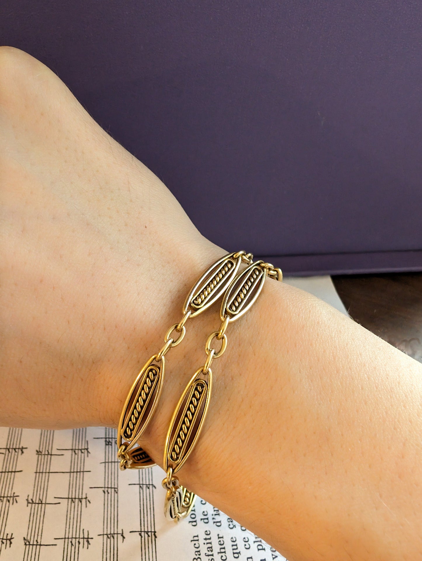 Art Deco 18K Gold Chain: Antique Watch Chain Necklace, 1920s French Jewelry