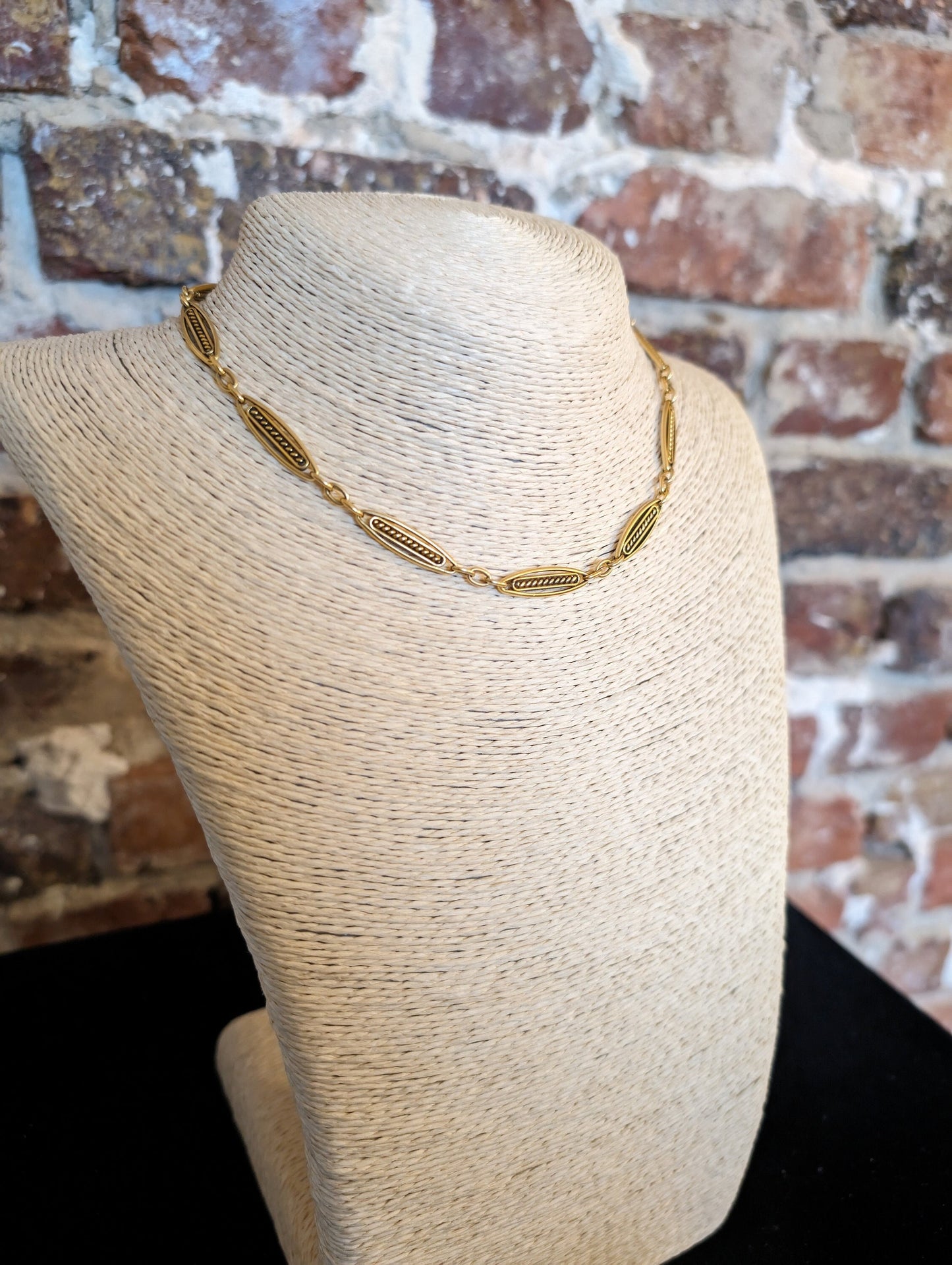 Art Deco 18K Gold Chain: Antique Watch Chain Necklace, 1920s French Jewelry