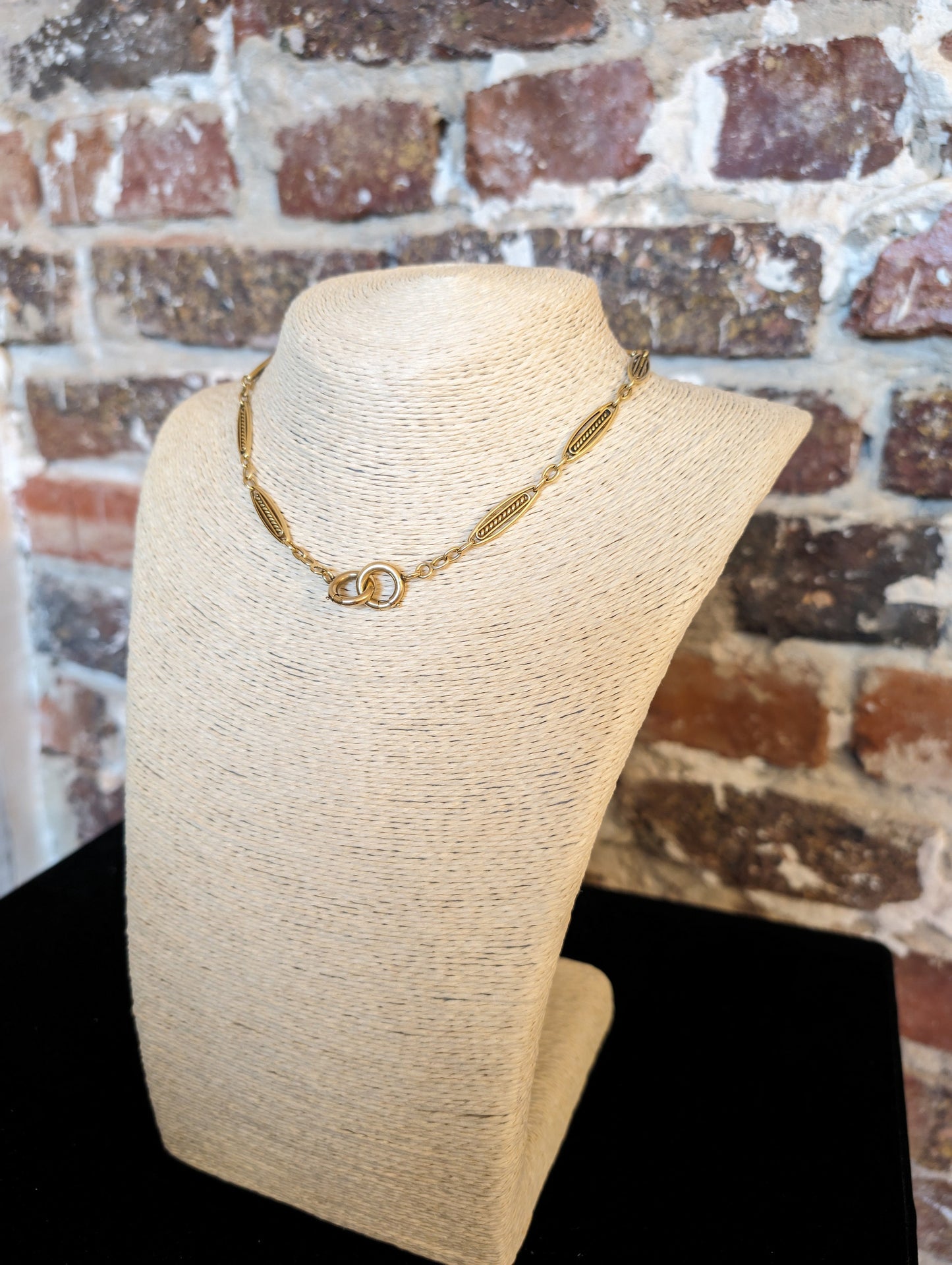 Art Deco 18K Gold Chain: Antique Watch Chain Necklace, 1920s French Jewelry