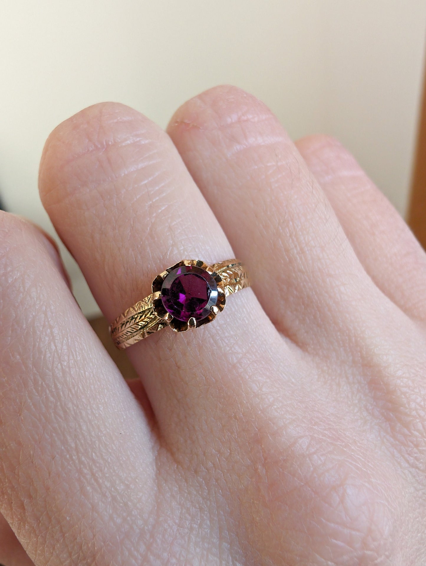 Antique French 18K Gold Crystal Ring: Victorian Napoleon III Era