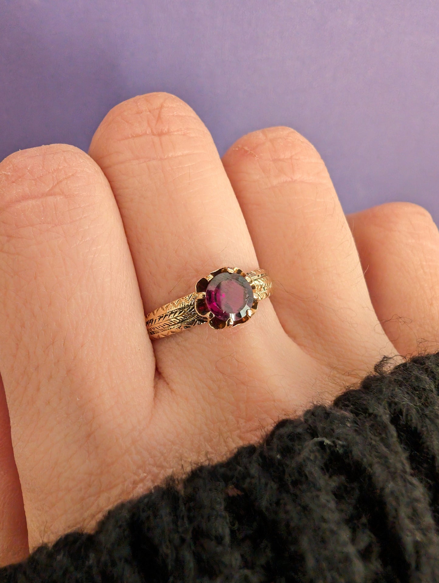 Antique French 18K Gold Crystal Ring: Victorian Napoleon III Era