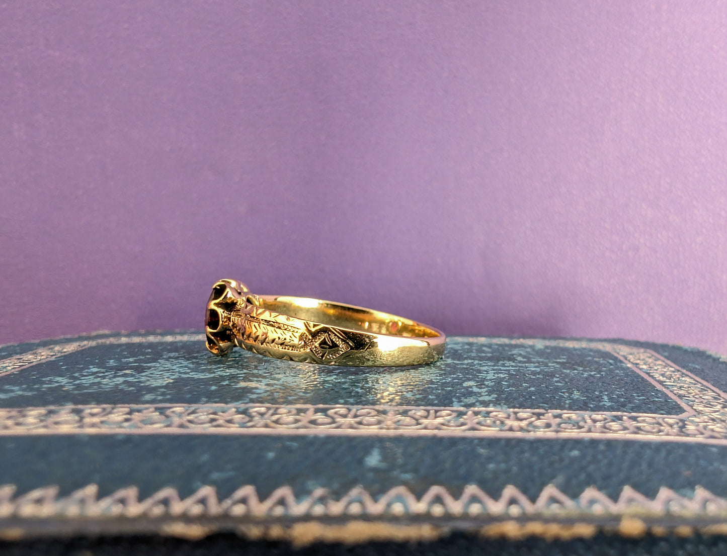 Antique French 18K Gold Crystal Ring: Victorian Napoleon III Era